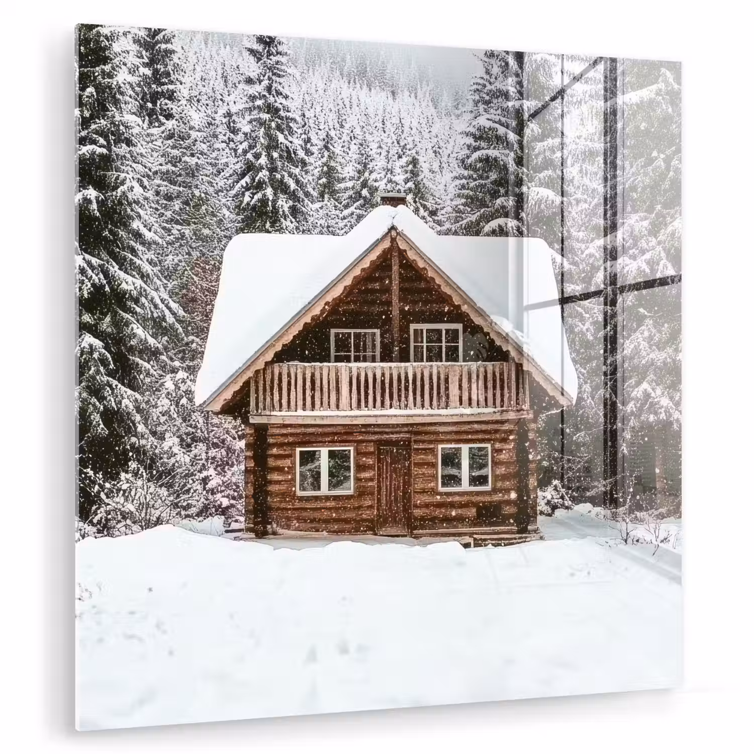 Huis - Bos - Winter - Natuur - Sneeuw plexiglas 5mm klein -zzzproduct_nieuw