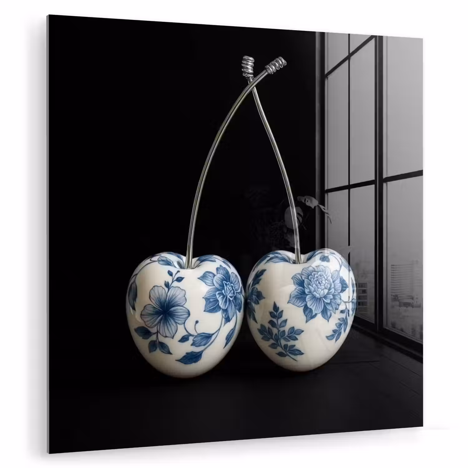 Kersen - Delfts blauw - Fruit plexiglas 5mm klein -zzzproduct_nieuw