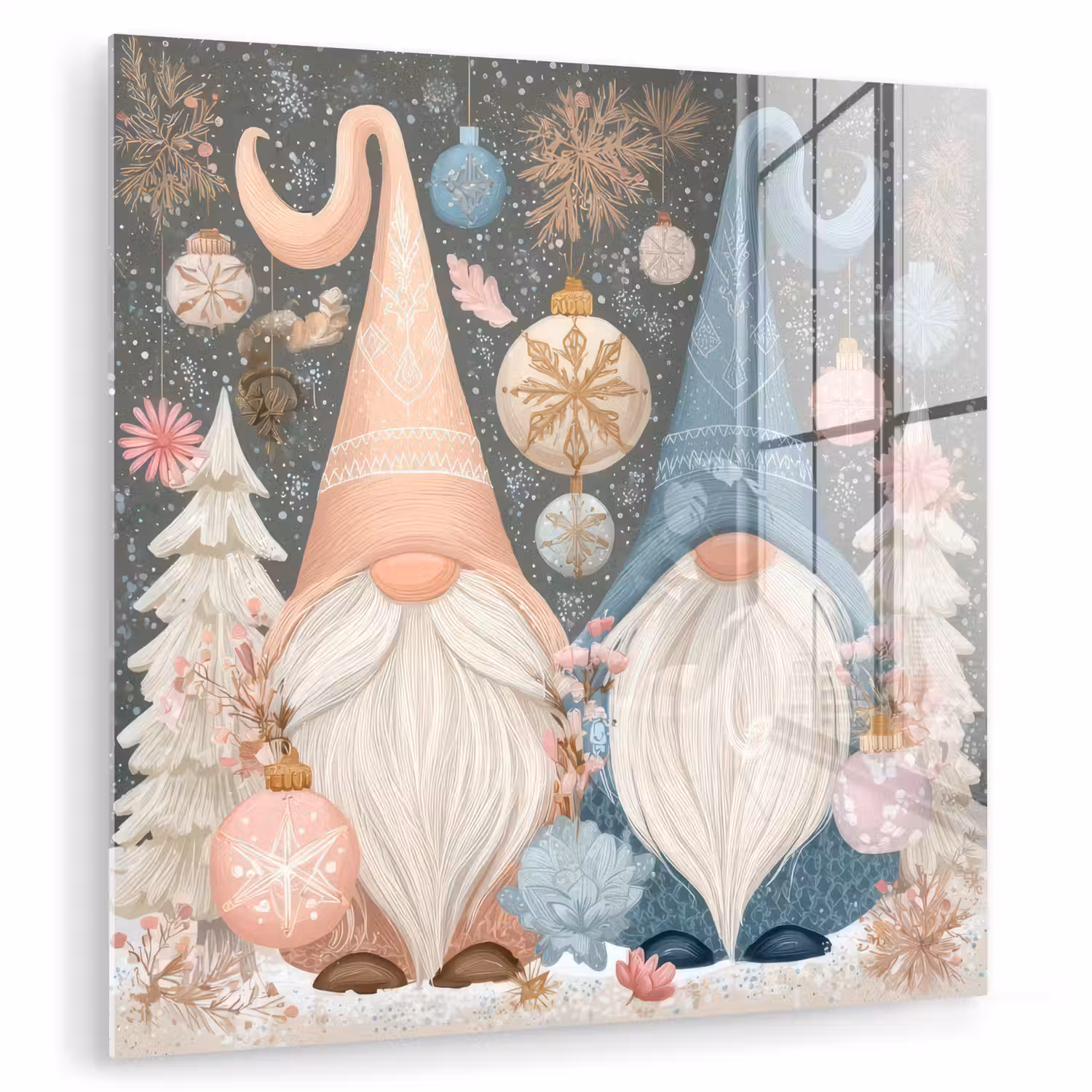 Kerst - Gnomen - Pastel plexiglas 5mm klein -zzzproduct_nieuw
