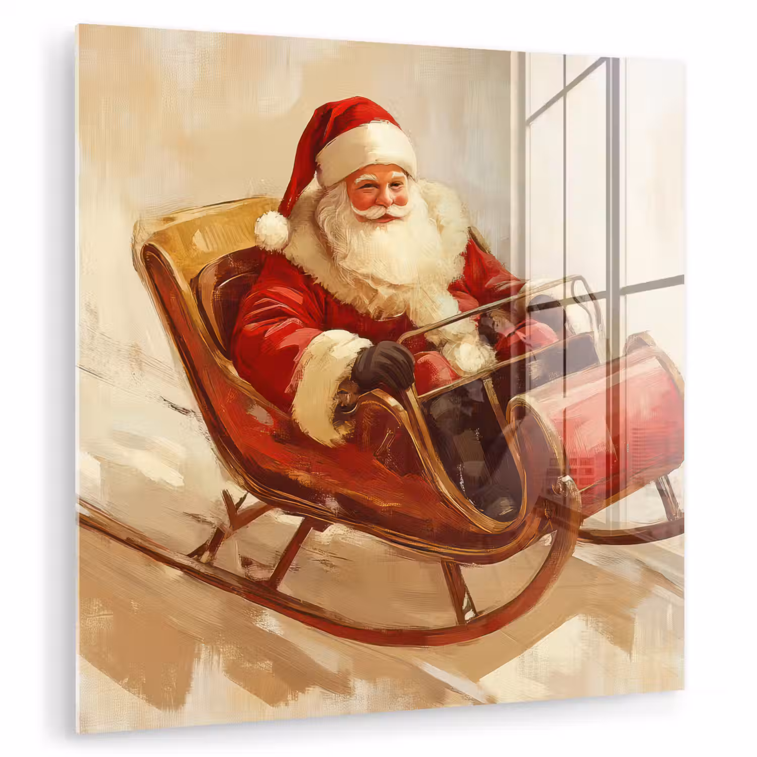 Kerst - Slee - Kerstman plexiglas 5mm klein -zzzproduct_nieuw
