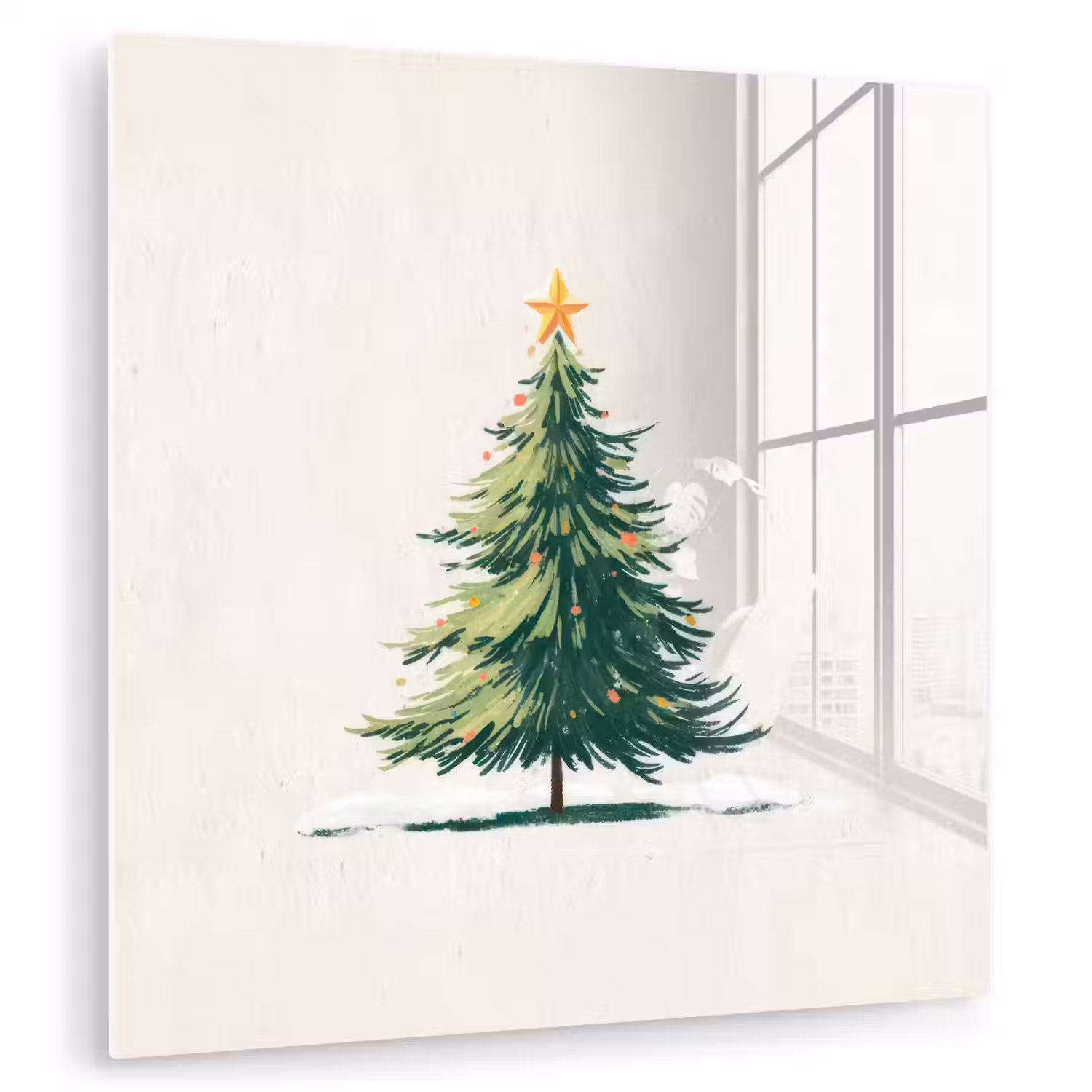 Kerstboom - Illustratie - Ster - Sneeuw plexiglas 5mm klein -zzzproduct_nieuw