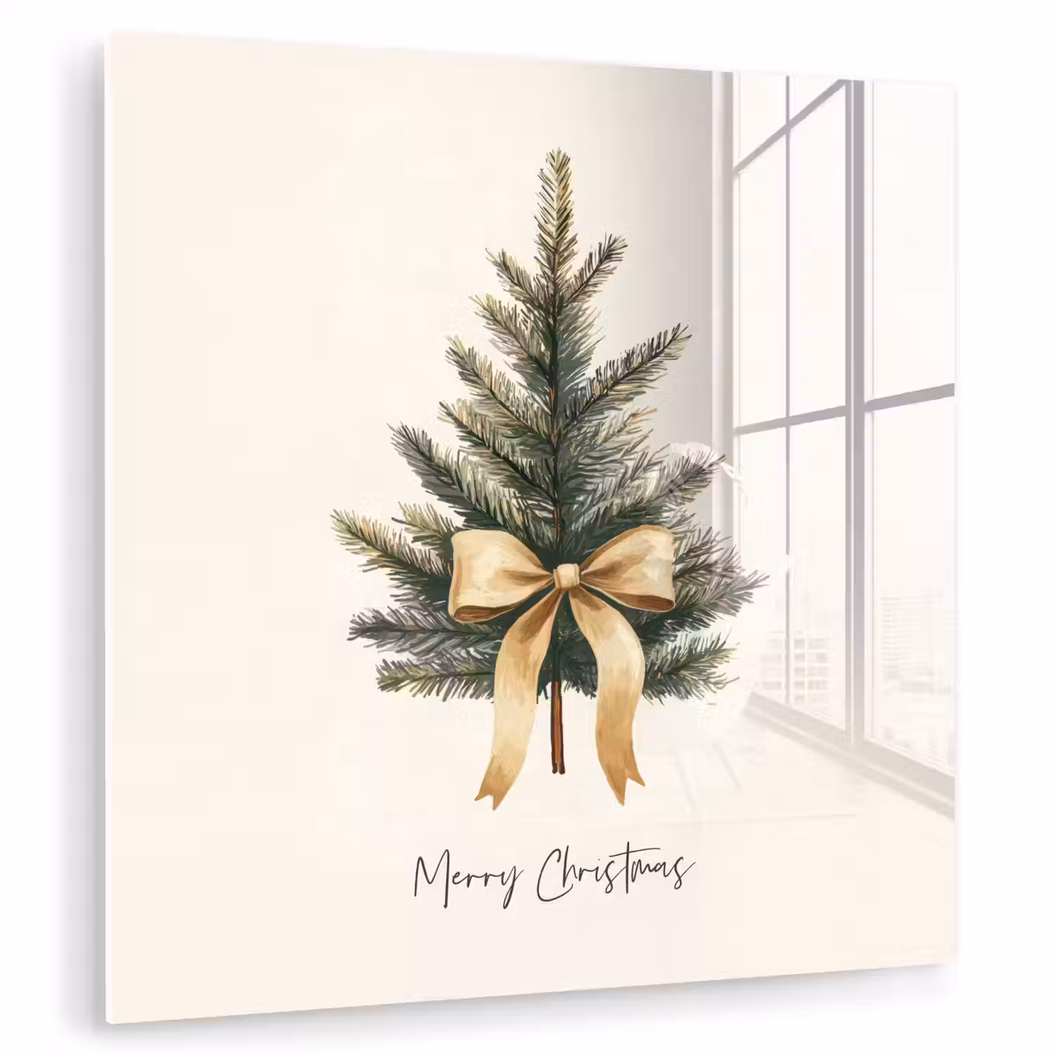 Kerstboom - Kerst - Merry Christmas - Beige plexiglas 5mm klein -zzzproduct_nieuw