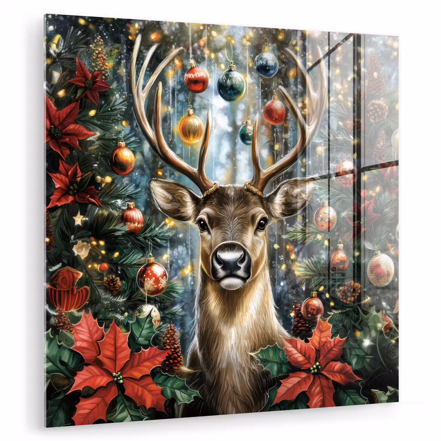 Kerstfeest - Dennenbos - Rood plexiglas 5mm klein -zzzproduct_nieuw