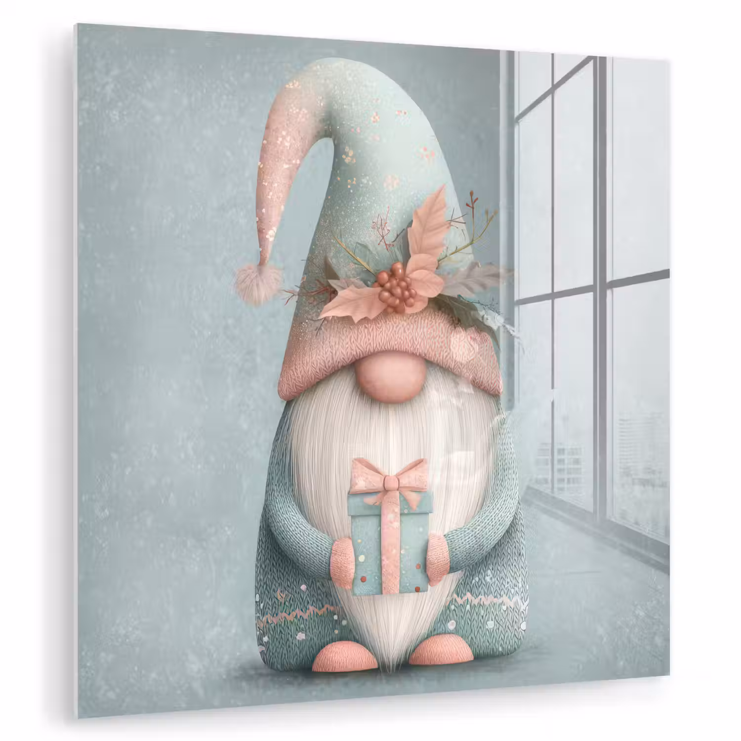 Kerstgnome - Cadeau - Groen plexiglas 5mm klein -zzzproduct_nieuw