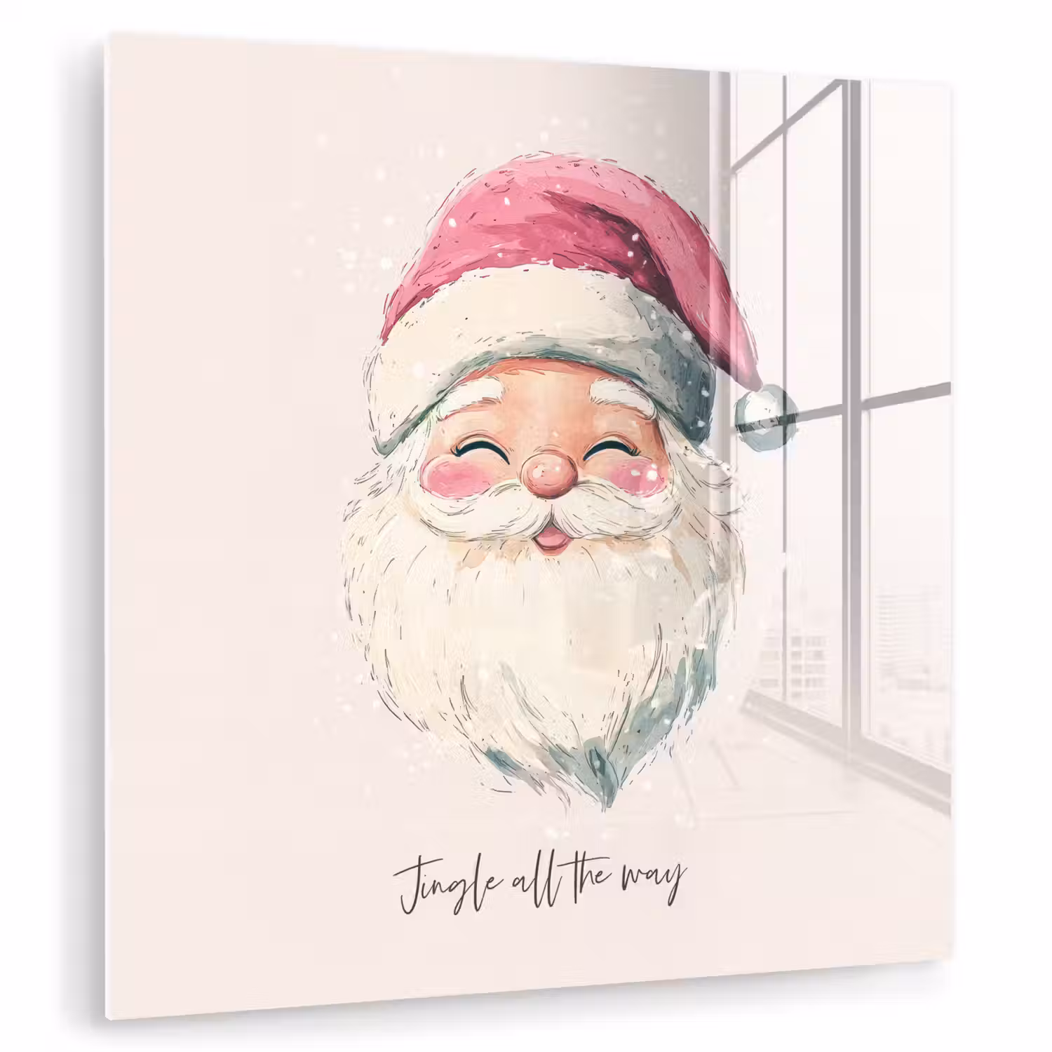 Kerstman - Kerst - Quote - Beige plexiglas 5mm klein -zzzproduct_nieuw