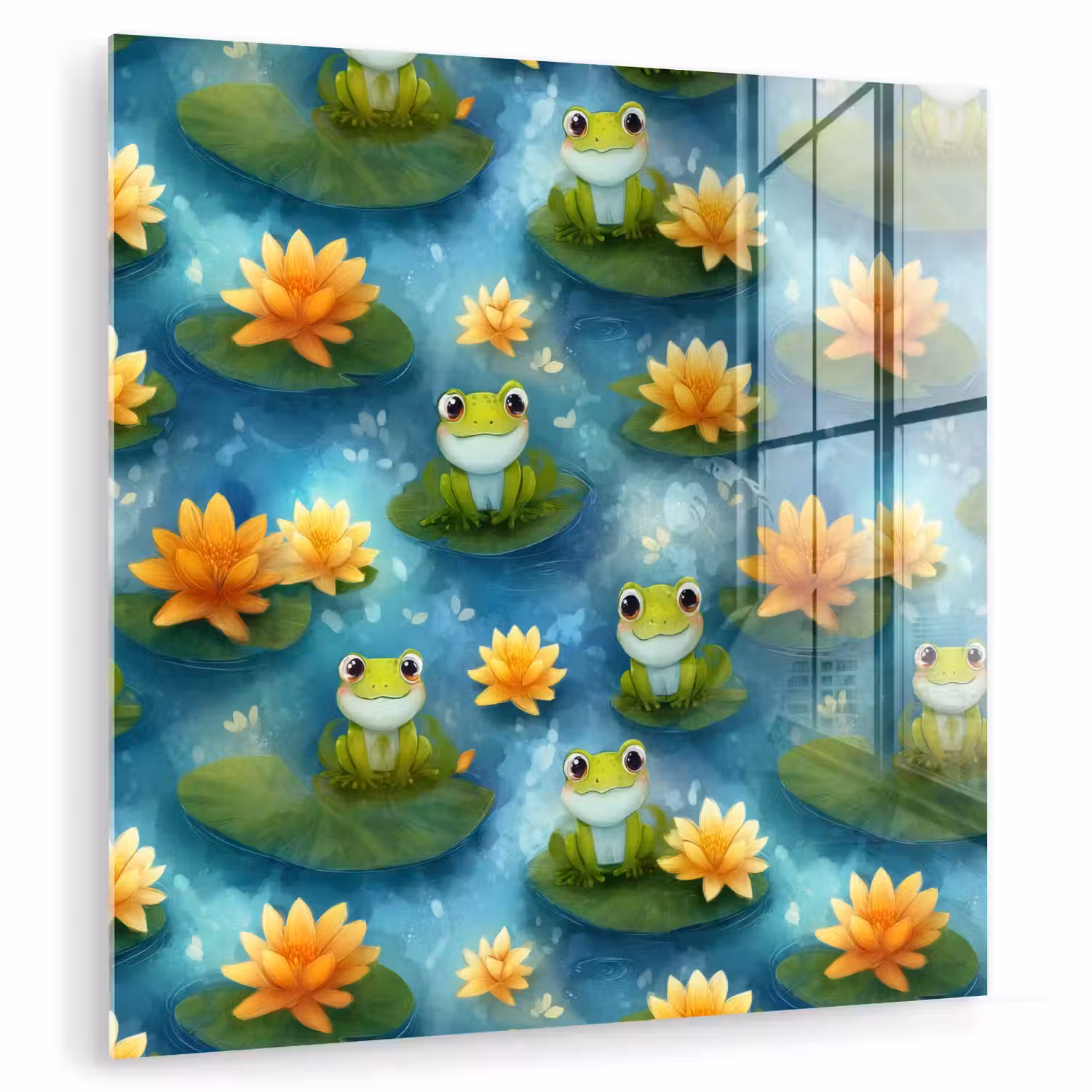 Kikker - Lelies - Groen plexiglas 5mm klein 11 -zzzproduct_nieuw