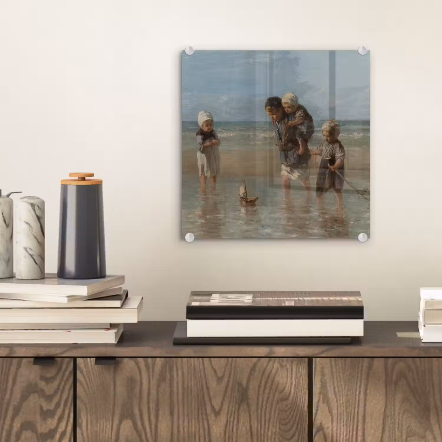 Kinderen der zee - Schilderij van Jozef Israëls plexiglas 5mm klein -sfeer1