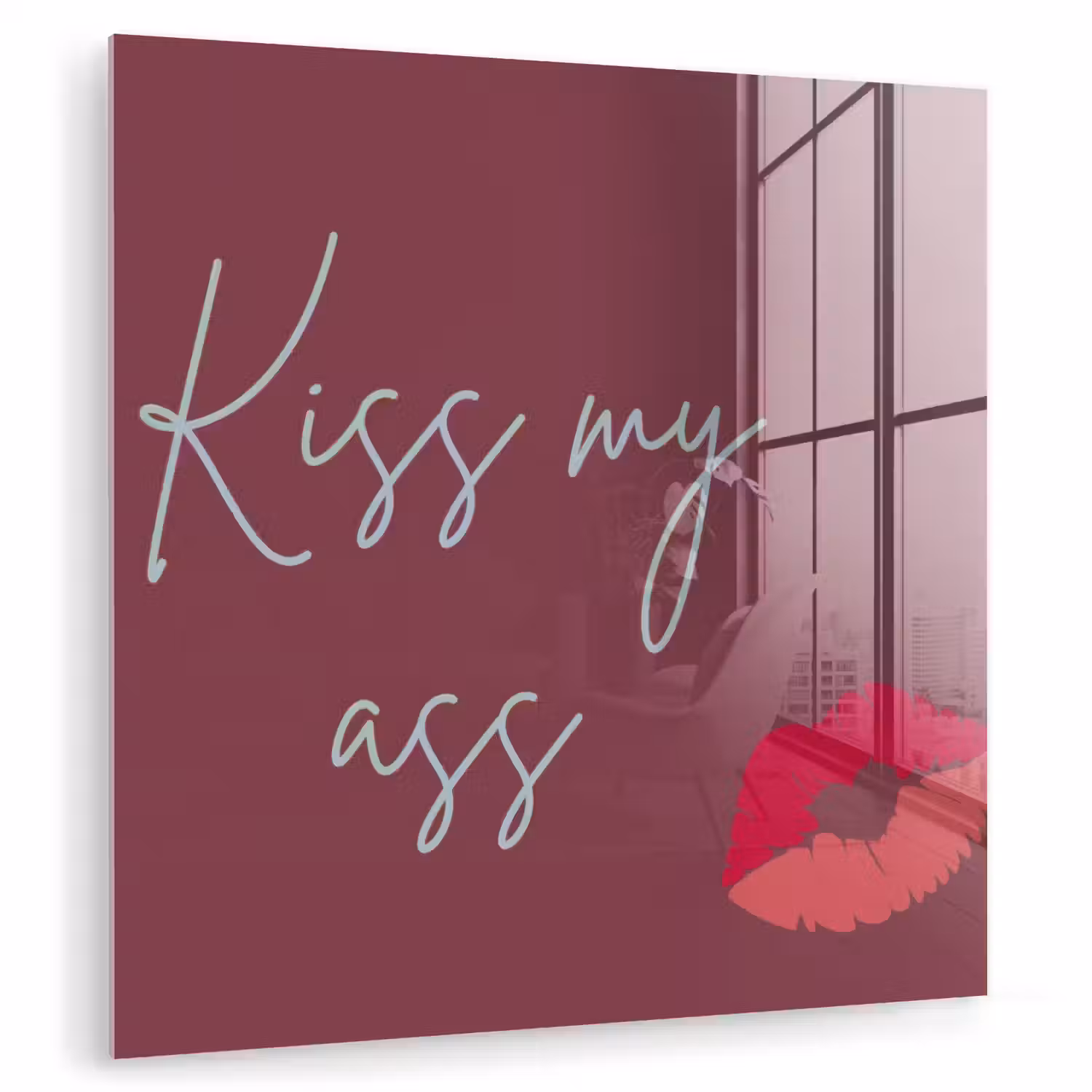 Kiss my ass - Lip - Bordeaux plexiglas 5mm klein -zzzproduct_nieuw