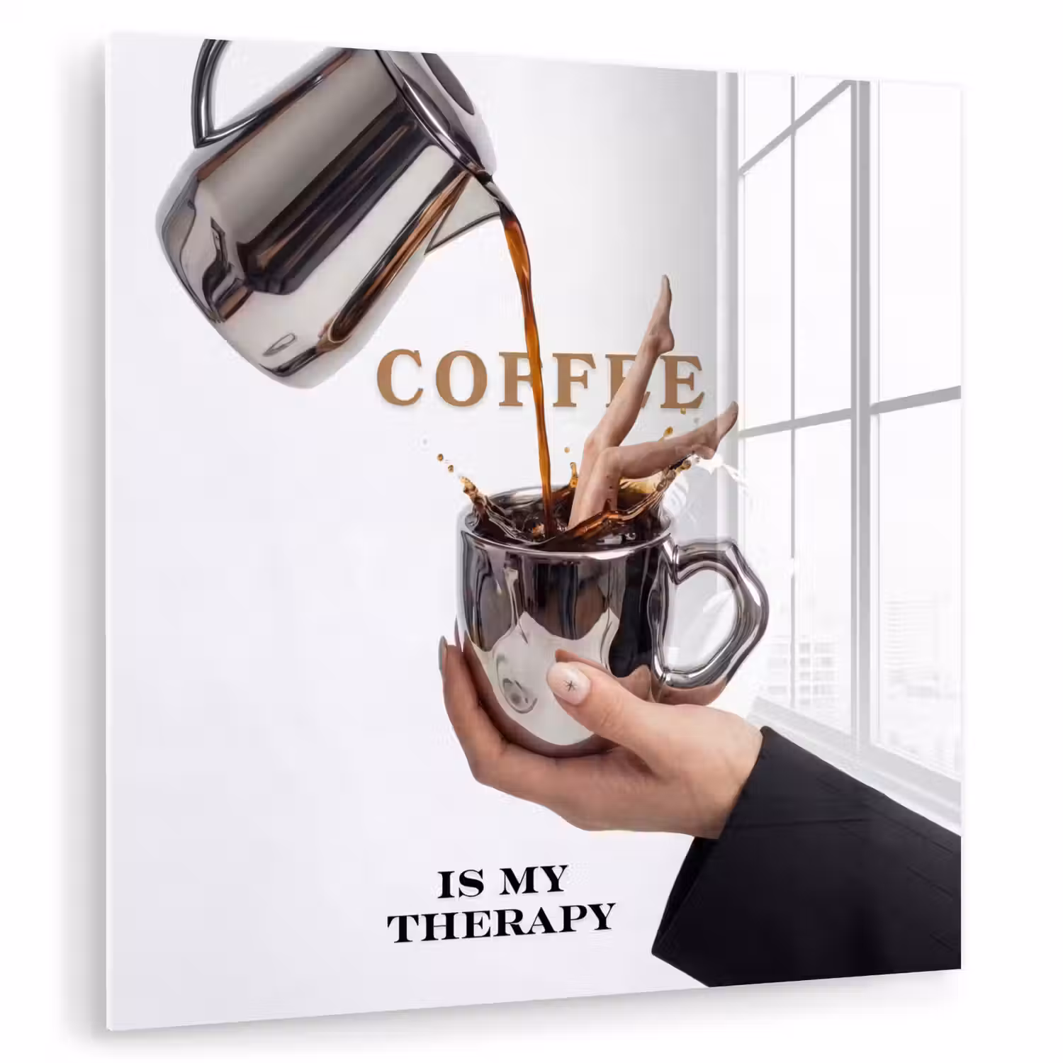 Koffie - Mok - Kan - Therapie plexiglas 5mm klein -zzzproduct_nieuw