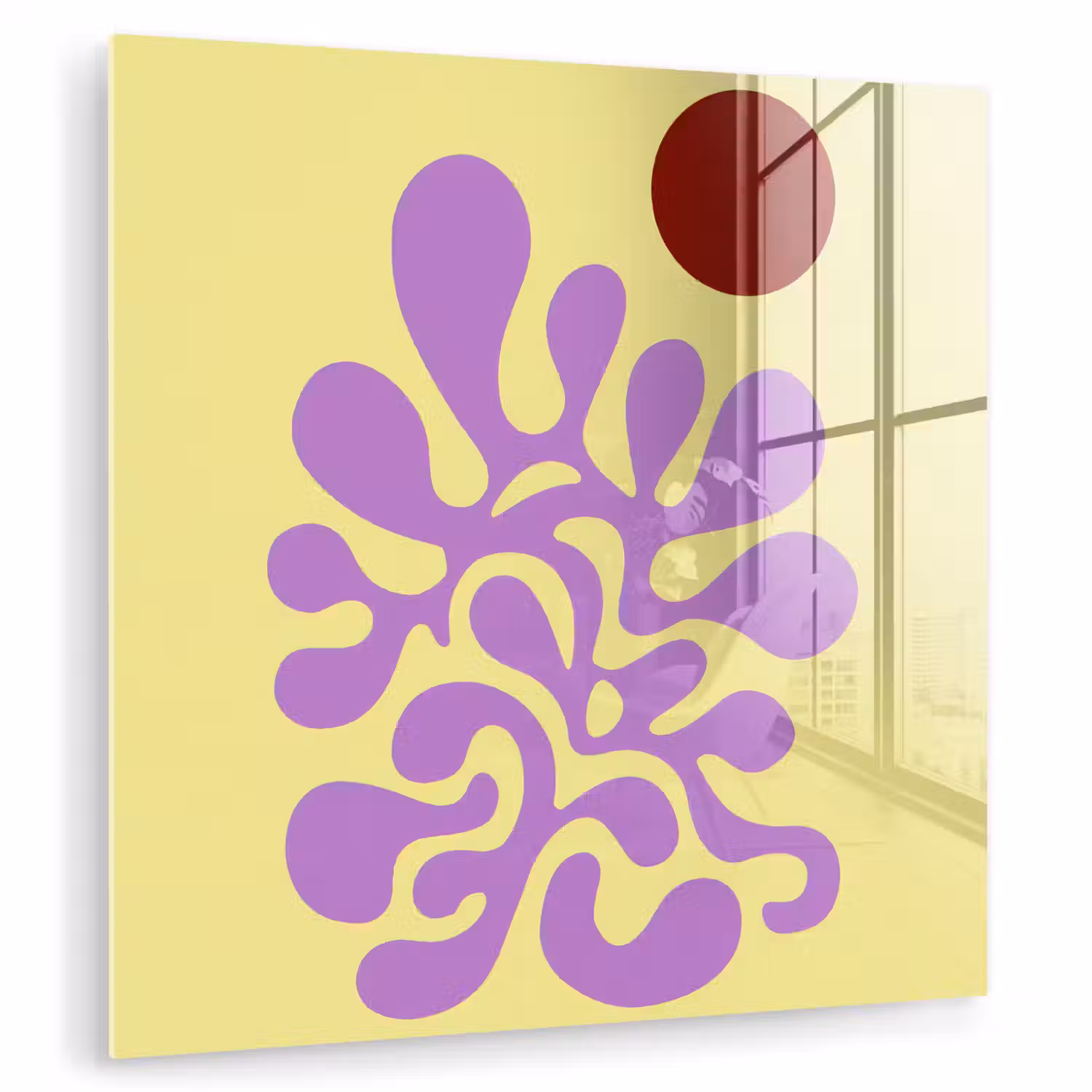 Koraal - Cirkel - Abstract - Geel plexiglas 5mm klein -zzzproduct_nieuw