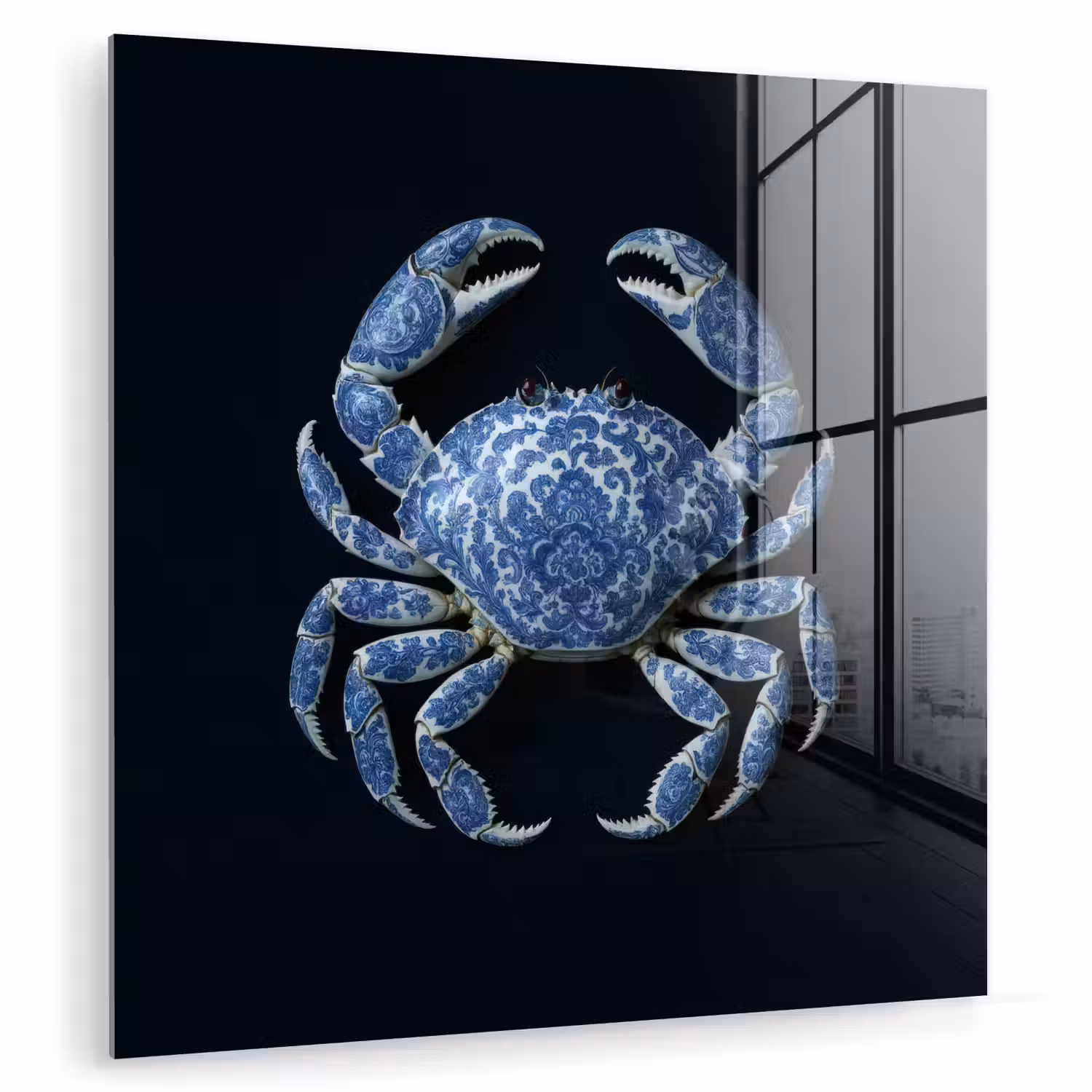 Krab - Delfts blauw - Dieren plexiglas 5mm klein -zzzproduct_nieuw