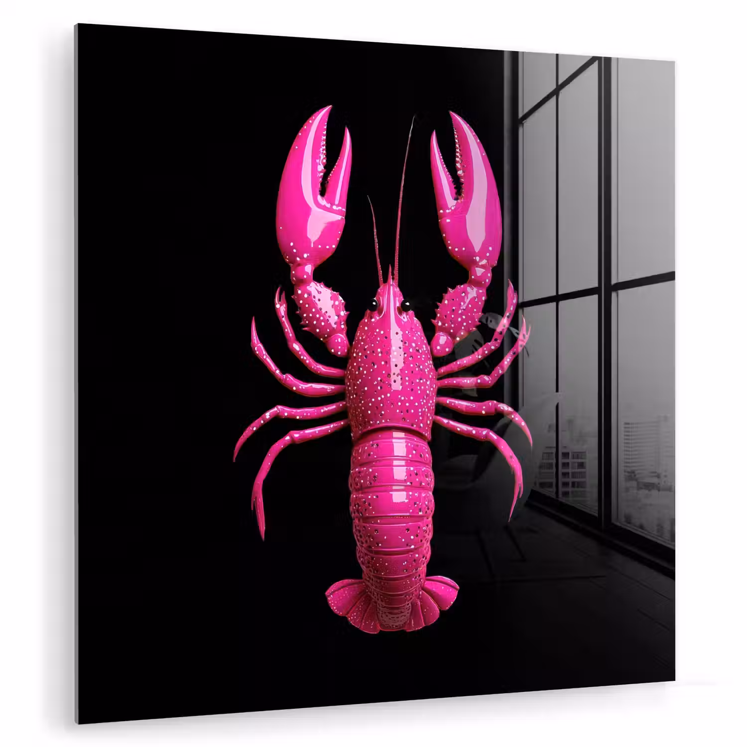 Kreeft - Felroze - Stippen - Opvallend plexiglas 5mm klein -zzzproduct_nieuw