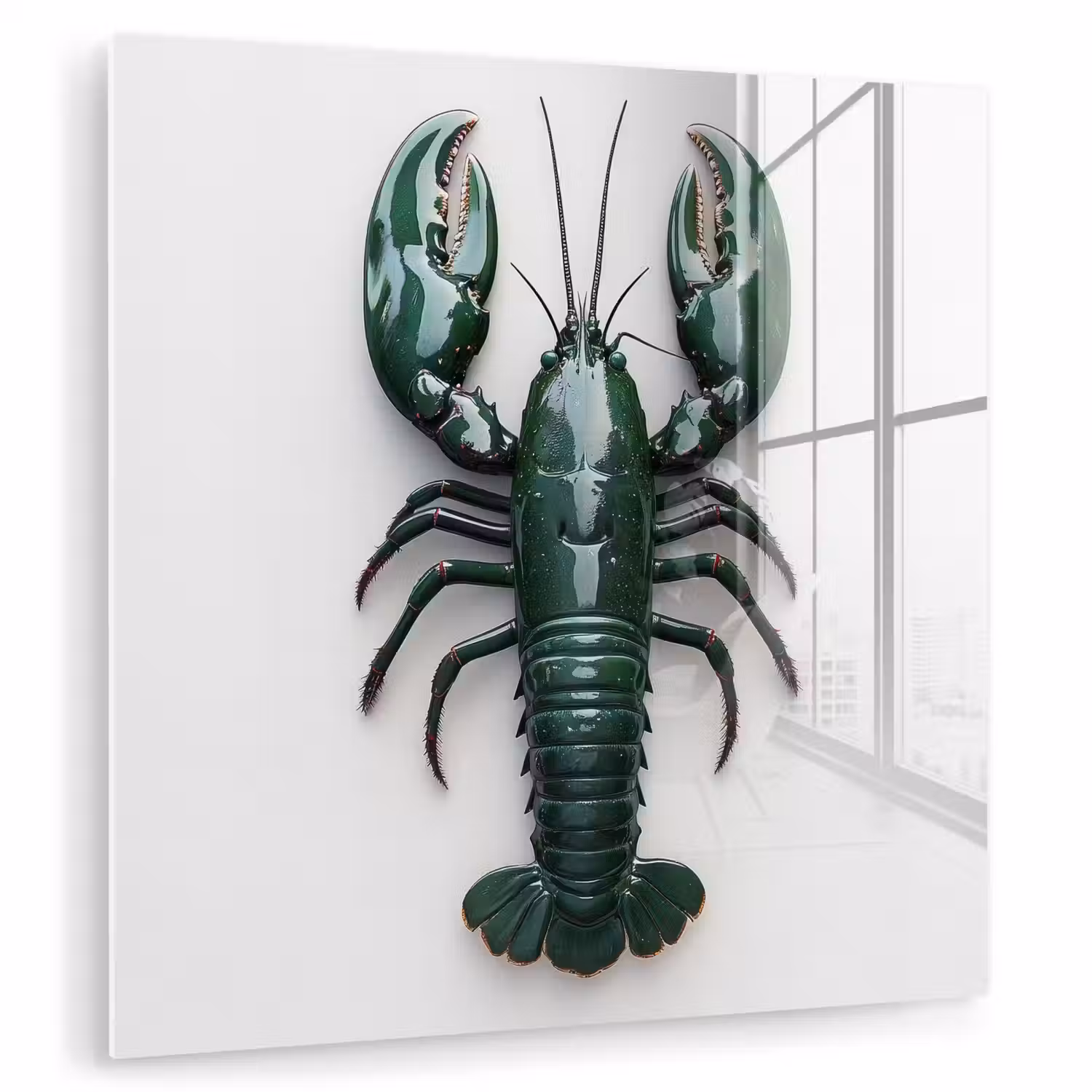 Kreeft - Glossier - Groen - Wit plexiglas 5mm klein -zzzproduct_nieuw