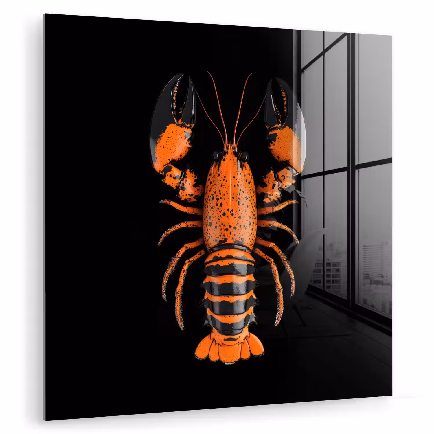 Kreeft - Oranje - Zwart - Modern plexiglas 5mm klein -zzzproduct_nieuw