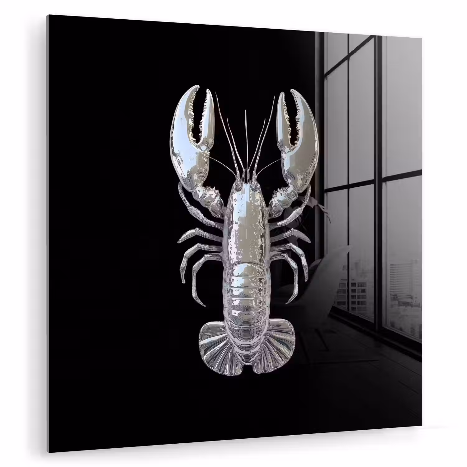 Kreeft - Zilver - Metallic - Luxe plexiglas 5mm klein -zzzproduct_nieuw