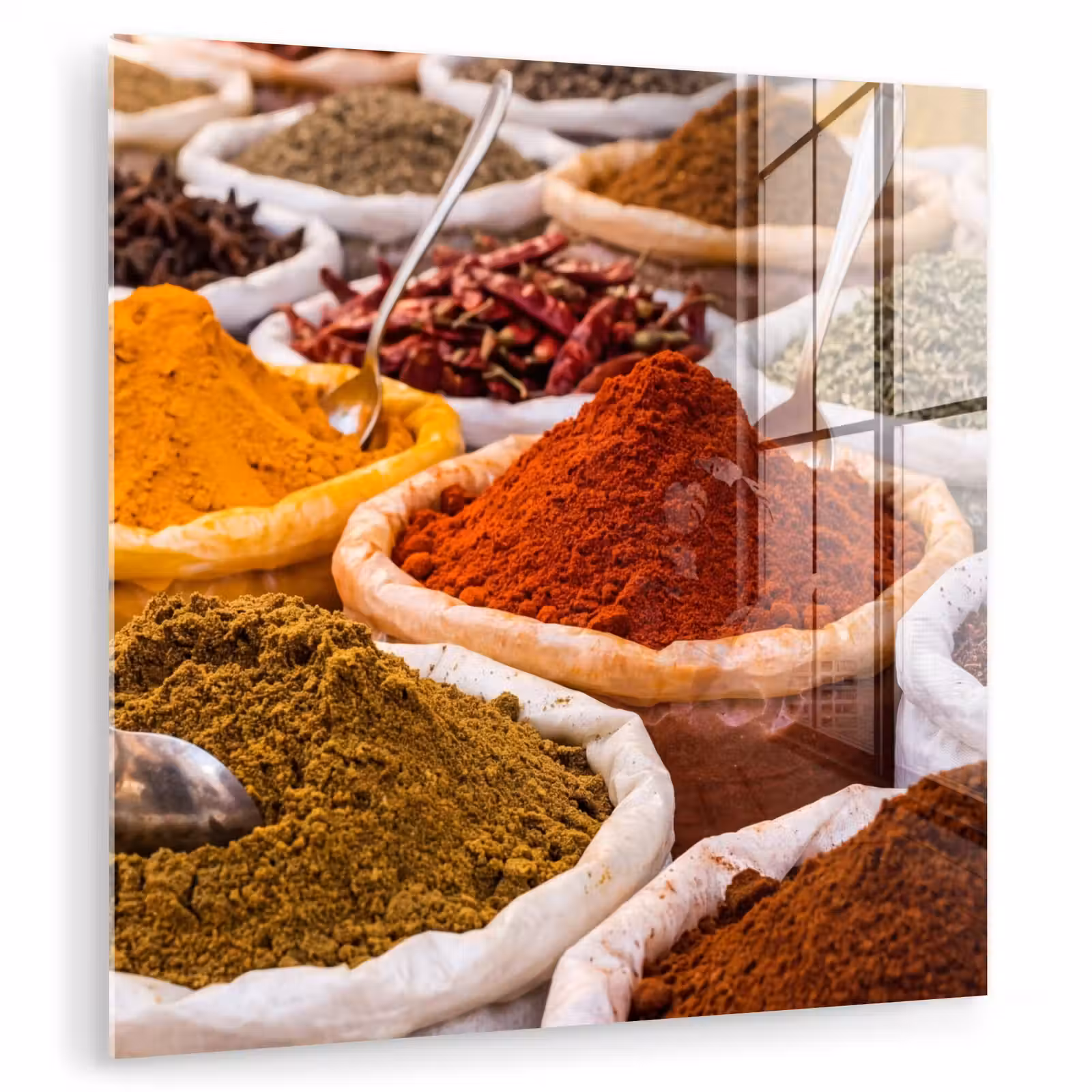 Glas schilderij - Kruiden - Markt - Eten - Kruiden - Markt - Eten plexiglas 5mm klein