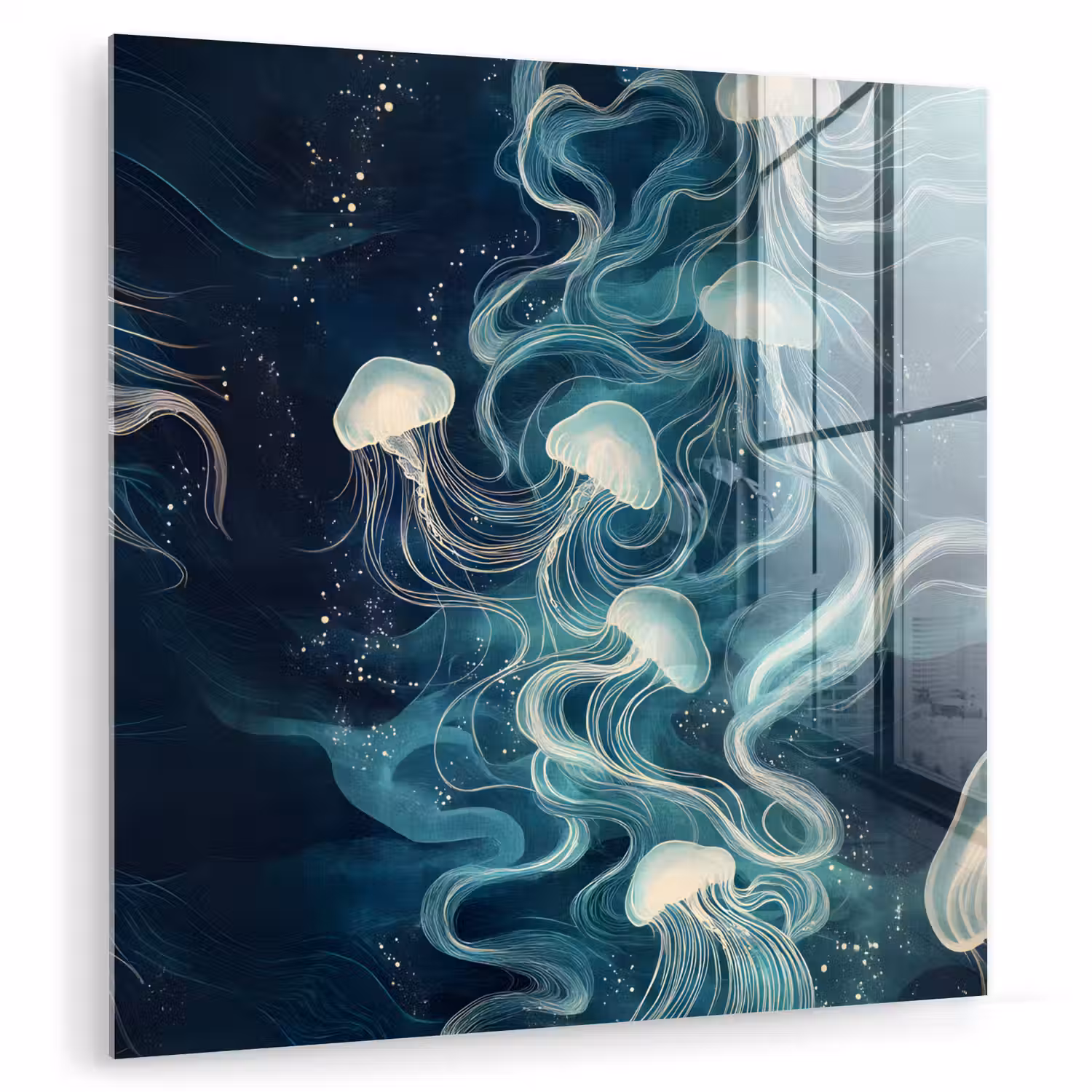Kwallen - Zee - Wit - Golven plexiglas 5mm klein -zzzproduct_nieuw