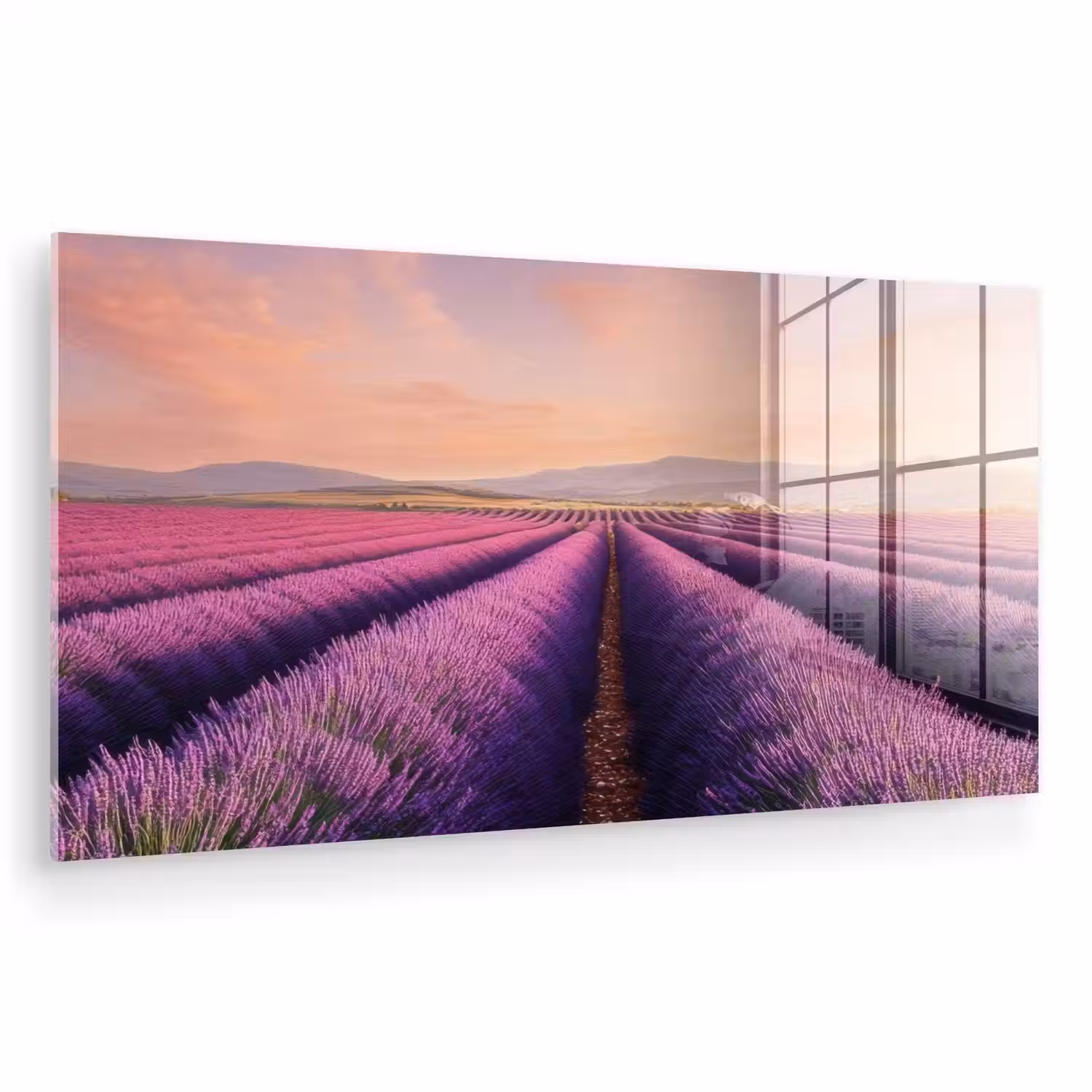 Lavendelveld - Zonsondergang - Paars - Bloemen plexiglas 5mm klein -zzzproduct_nieuw
