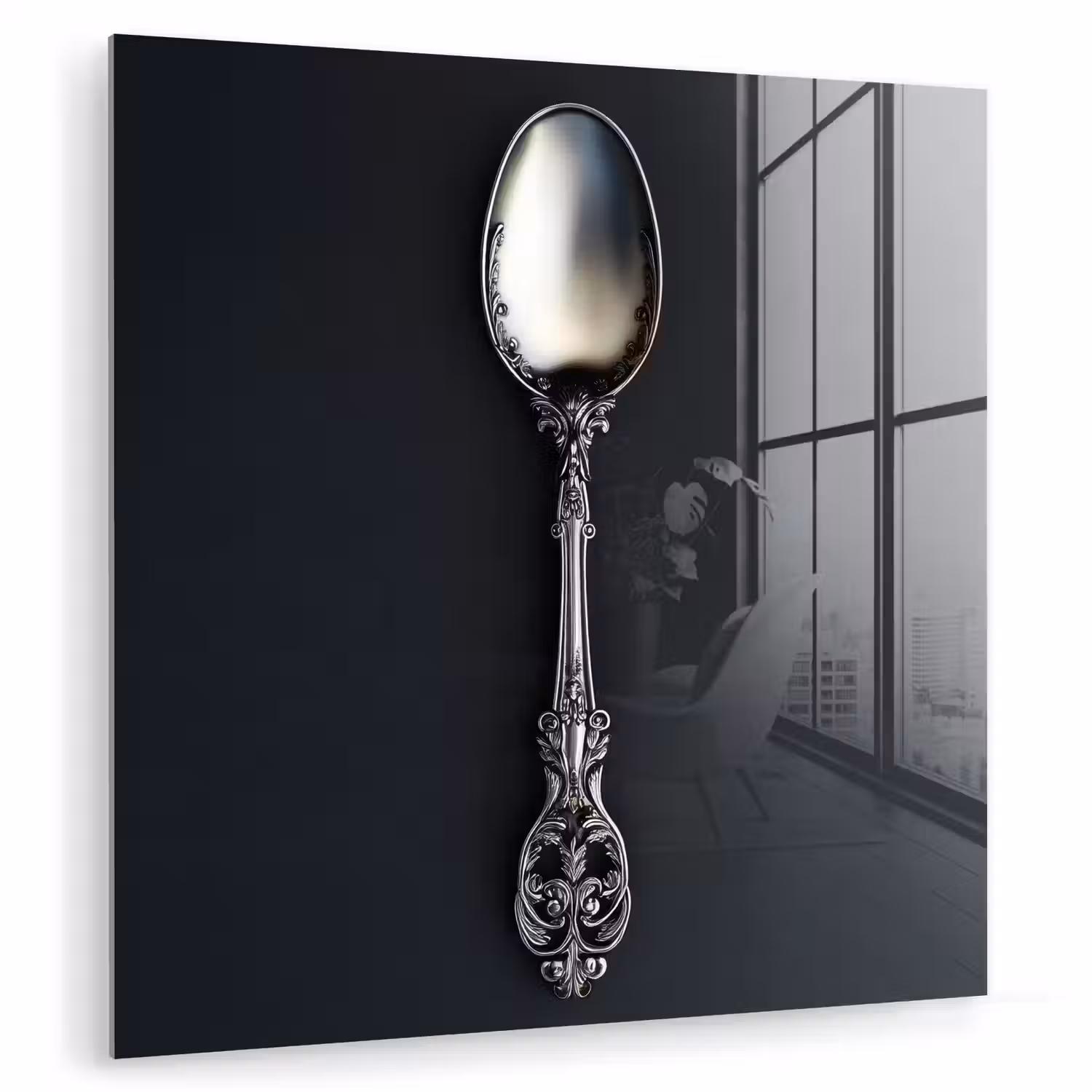 Lepel - Zilver - Metaal plexiglas 5mm klein -zzzproduct_nieuw