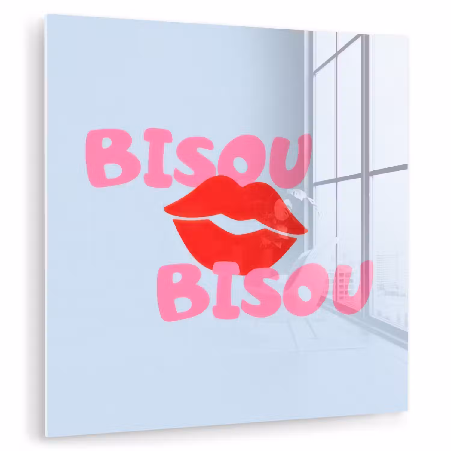 Lippen - Bisou - Blauw plexiglas 5mm klein -zzzproduct_nieuw