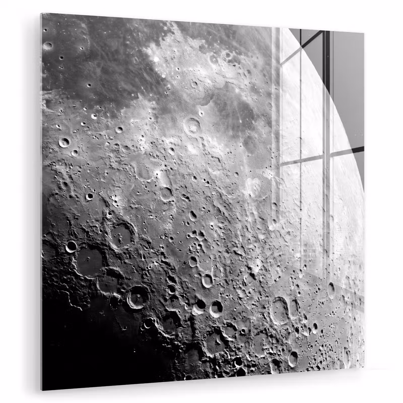 Glas schilderij - Maan - Kraters - Ruimte - Maan - Kraters - Ruimte plexiglas 5mm klein