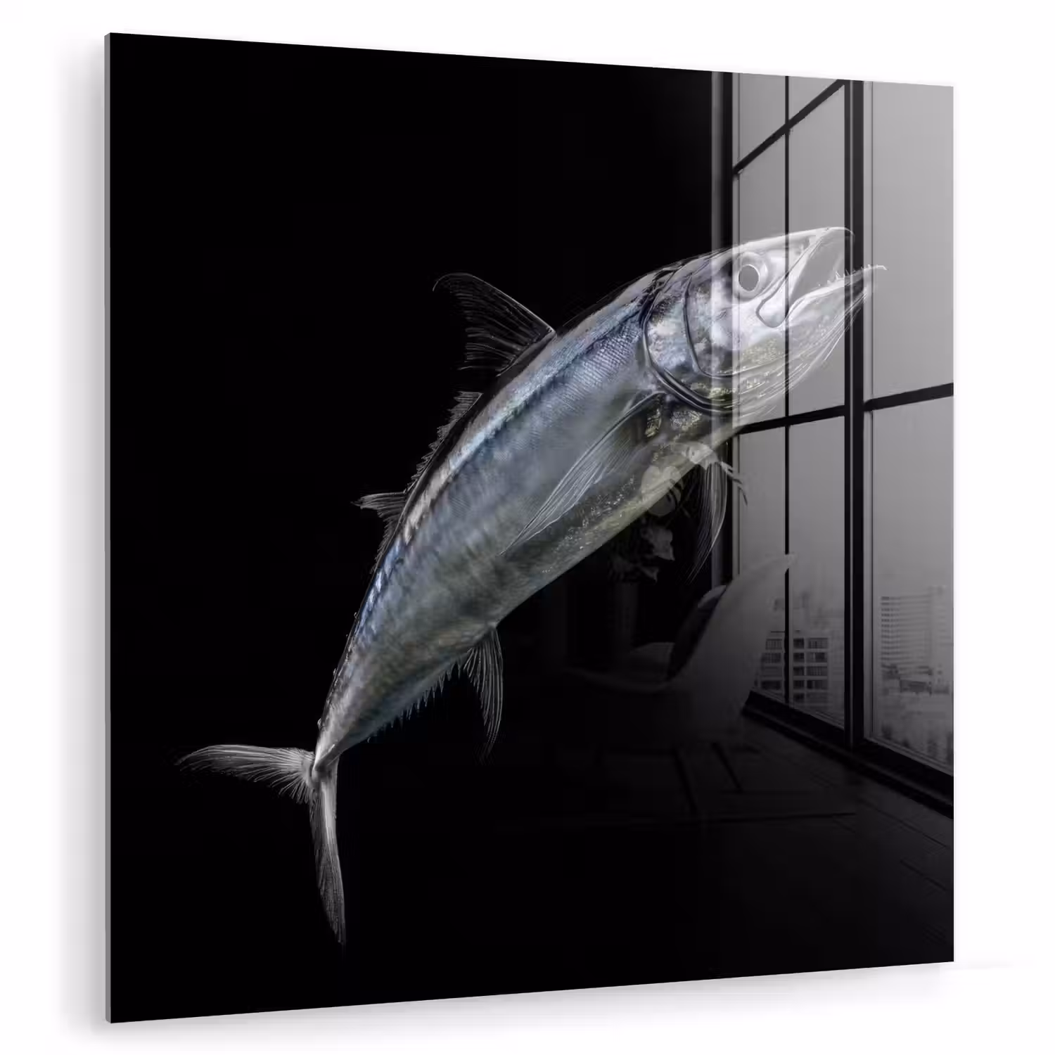 Makreel - Vis - Zwart plexiglas 5mm klein -zzzproduct_nieuw