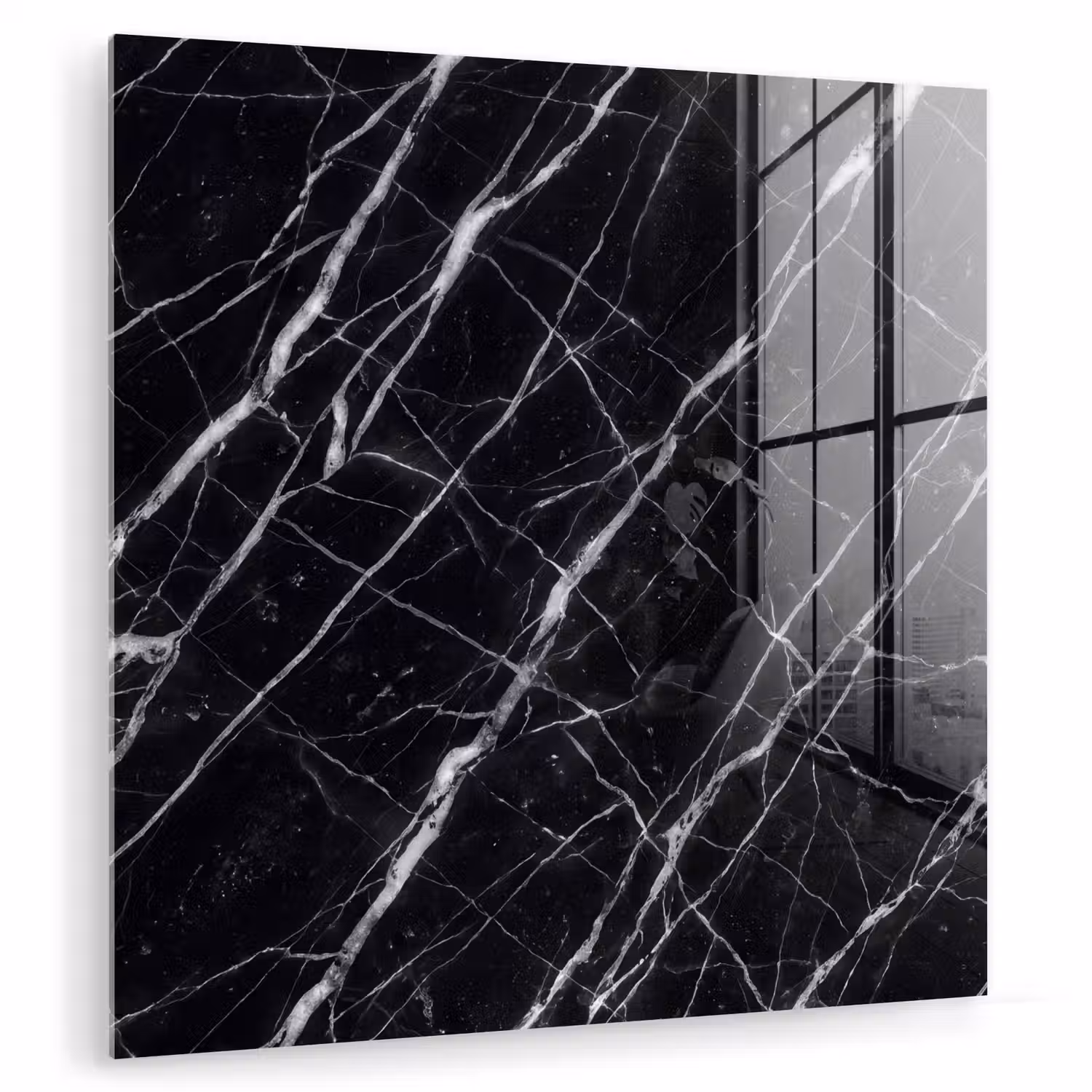 Marmer - Aders - Abstract - Zwart plexiglas 5mm klein -zzzproduct_nieuw