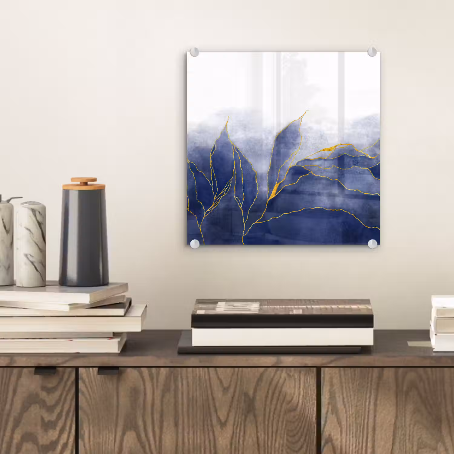 Marmer - Blauw - Marmerlook - Goud - Textuur plexiglas 5mm klein -sfeer1