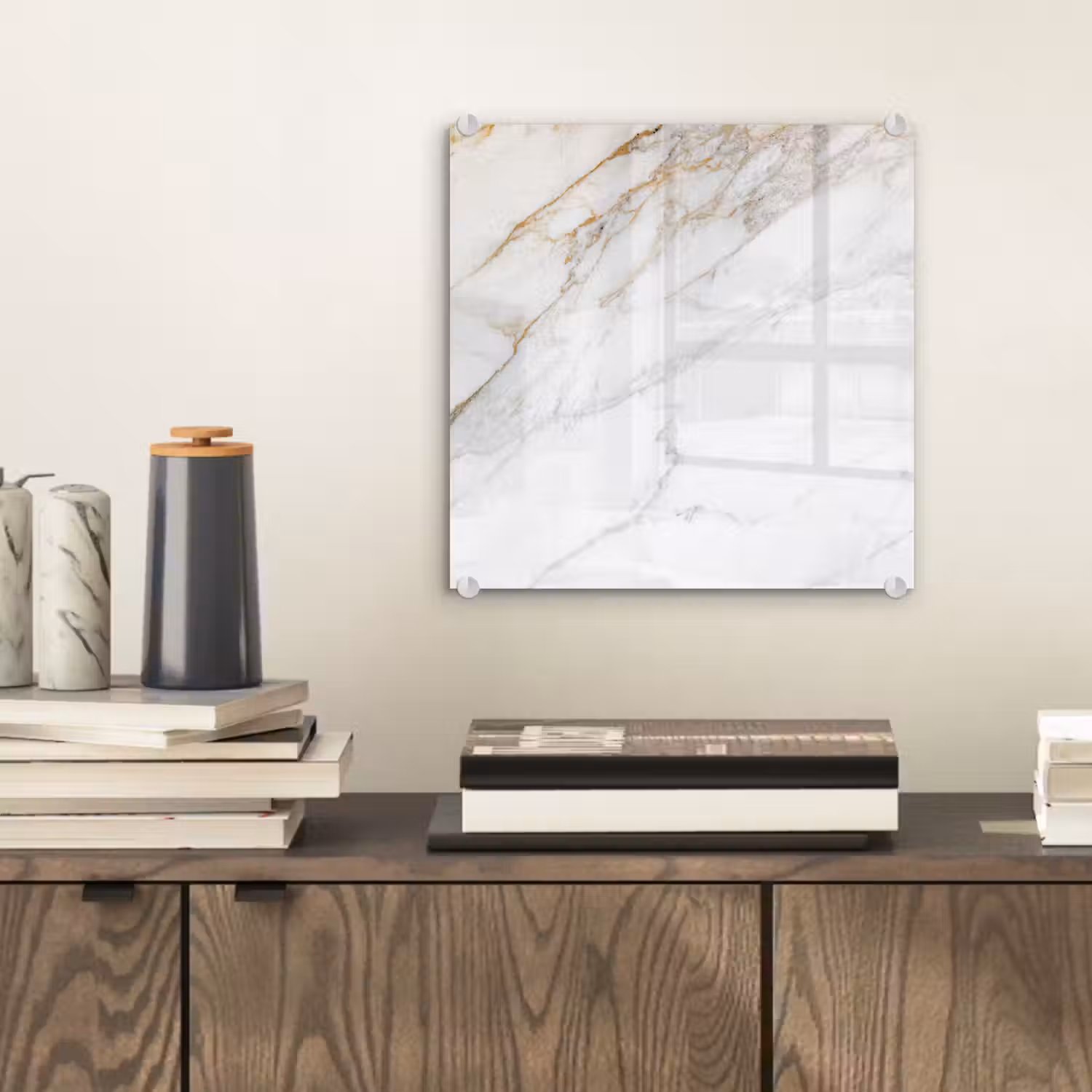 Marmer - Steen - Wit - Goud - Marmerlook - Steen - Luxe plexiglas 5mm klein -sfeer1