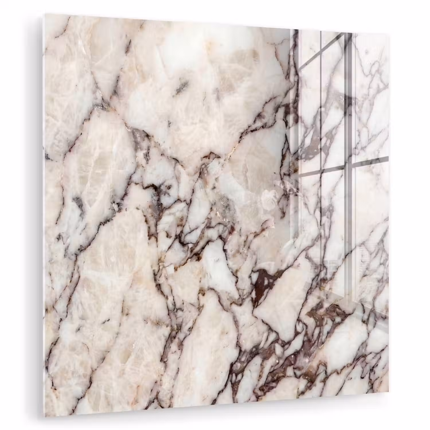 Marmer - Textuur - Abstract - Wit - Bruin plexiglas 5mm klein -zzzproduct_nieuw