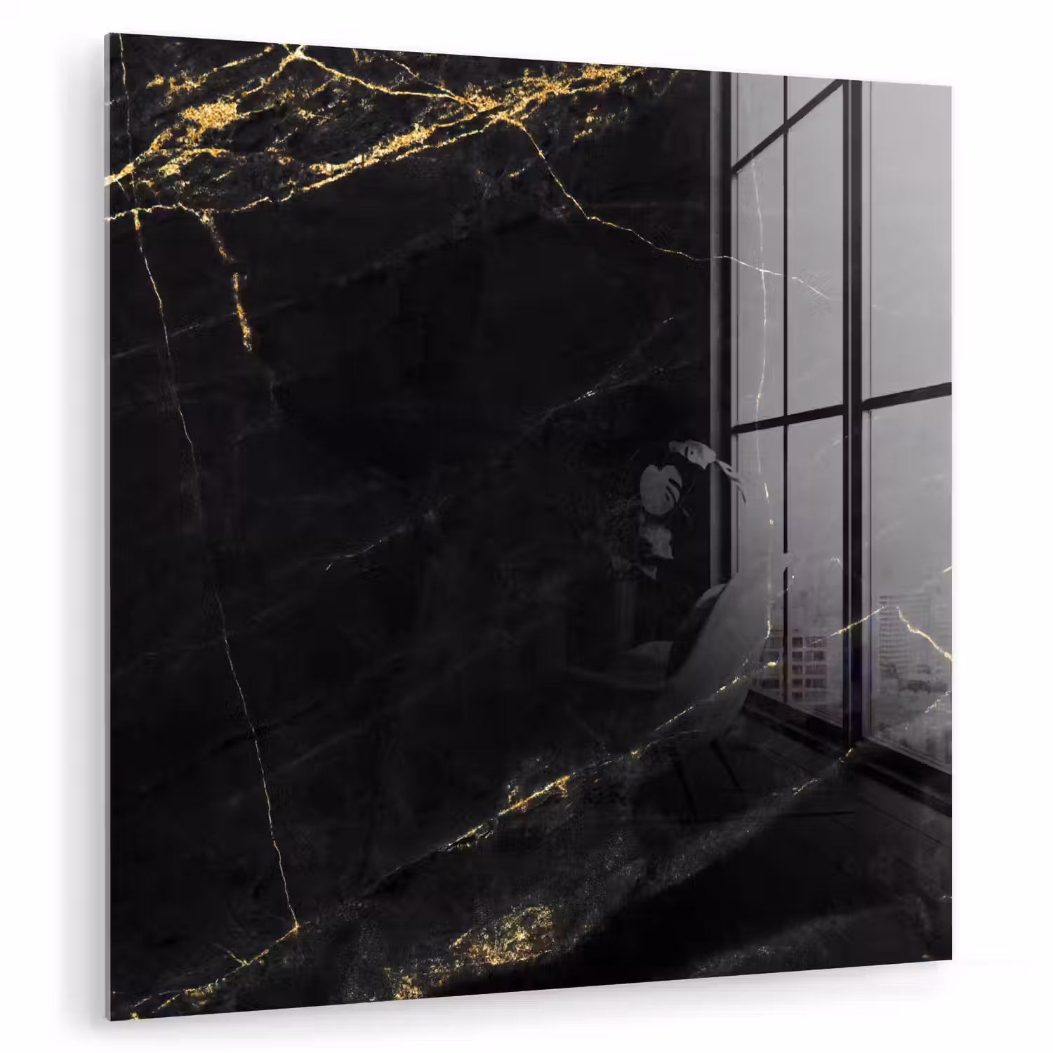 Marmer - Zwart - Goud - Chic - Marmerlook - Design plexiglas 5mm klein -zzzproduct_nieuw