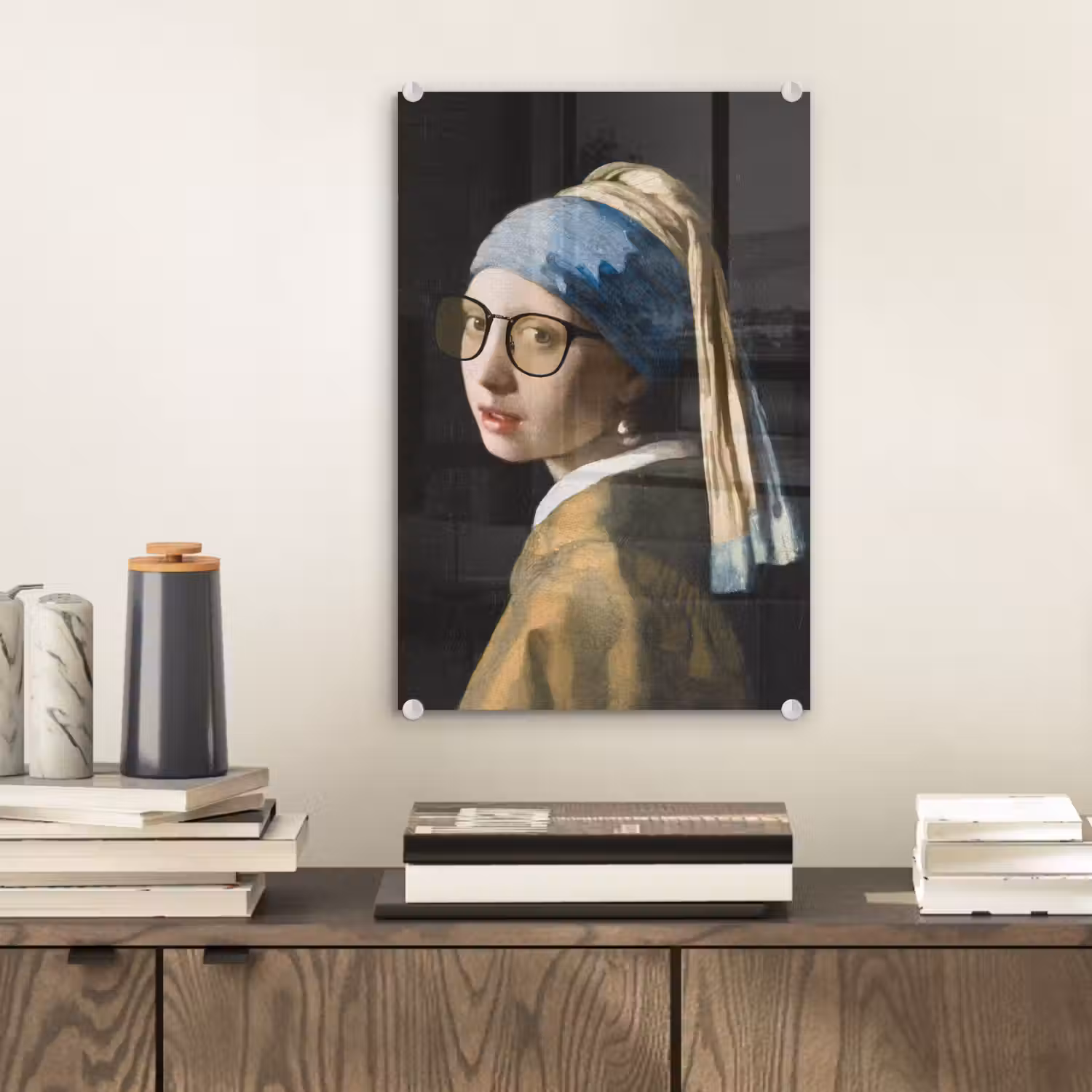 Meisje met de parel - Johannes Vermeer - Bril plexiglas 5mm klein -sfeer1