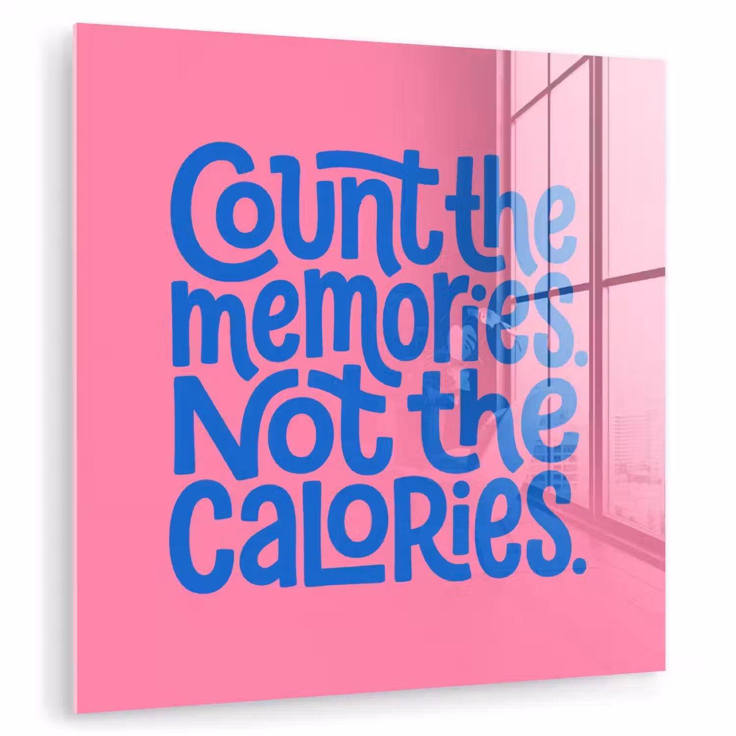 Memories - Roze - Blauw - Quote plexiglas 5mm klein -zzzproduct_nieuw