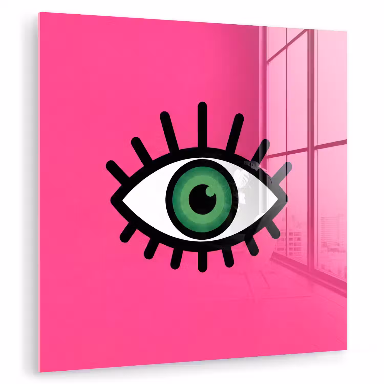 Minimalistisch - Oog - Roze plexiglas 5mm klein -zzzproduct_nieuw