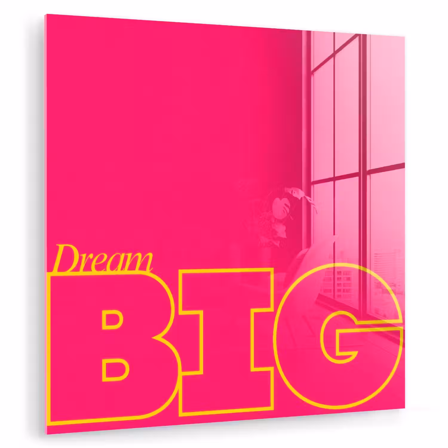 Minimalistisch - Roze - Dream big - Grafisch plexiglas 5mm klein -zzzproduct_nieuw