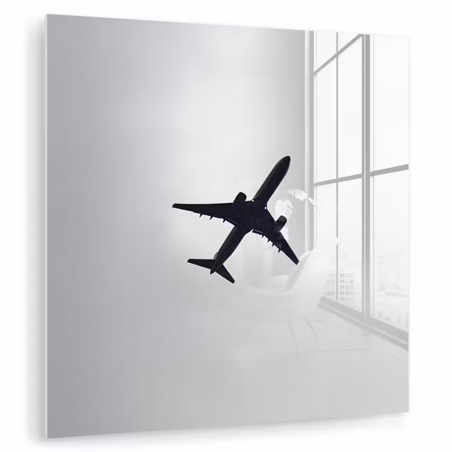 Minimalistisch - Silhouet - Zwart - Vliegtuig plexiglas 5mm klein -zzzproduct_nieuw