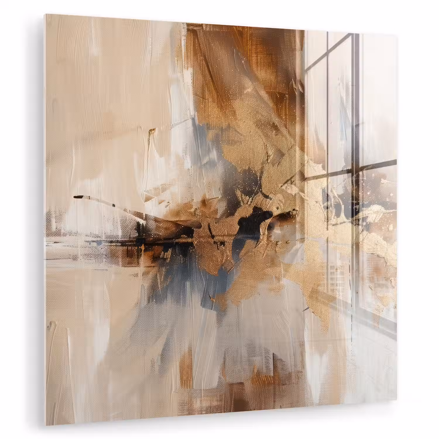 Modern - Bruin - Abstract - Beige plexiglas 5mm klein -zzzproduct_nieuw