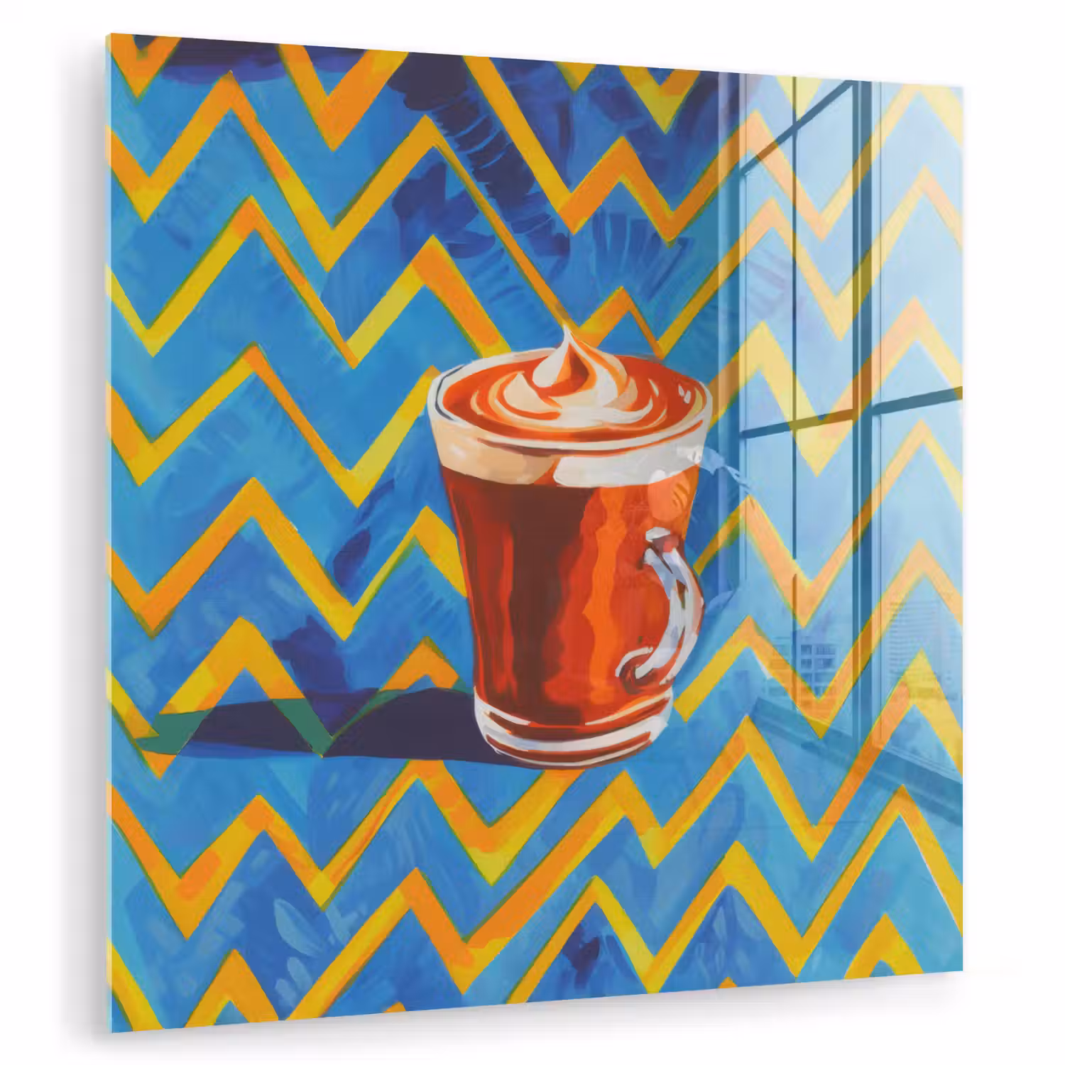 Mok - Koffie - Zigzag - Slagroom plexiglas 5mm klein -zzzproduct_nieuw
