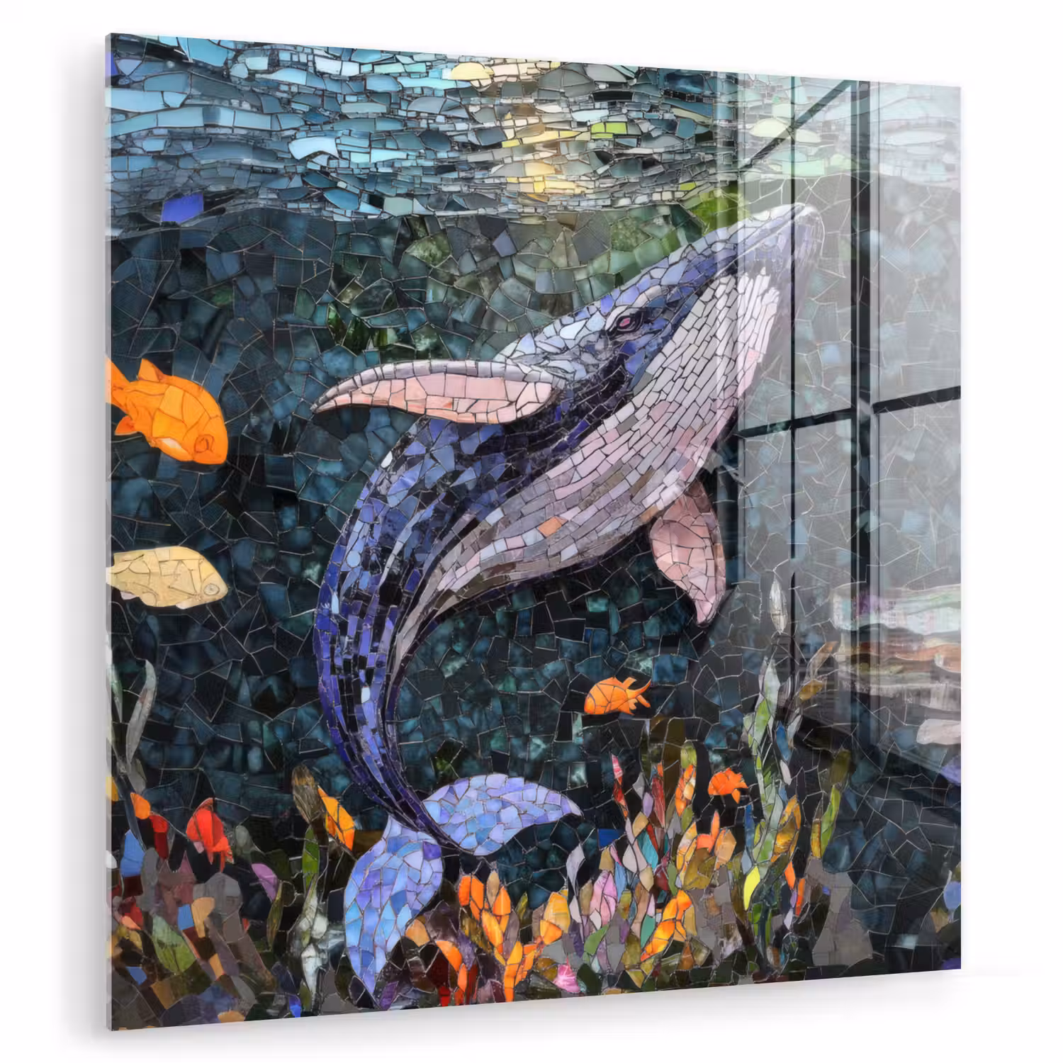Mozaïek - Walvis - Koraal - Water plexiglas 5mm klein -zzzproduct_nieuw