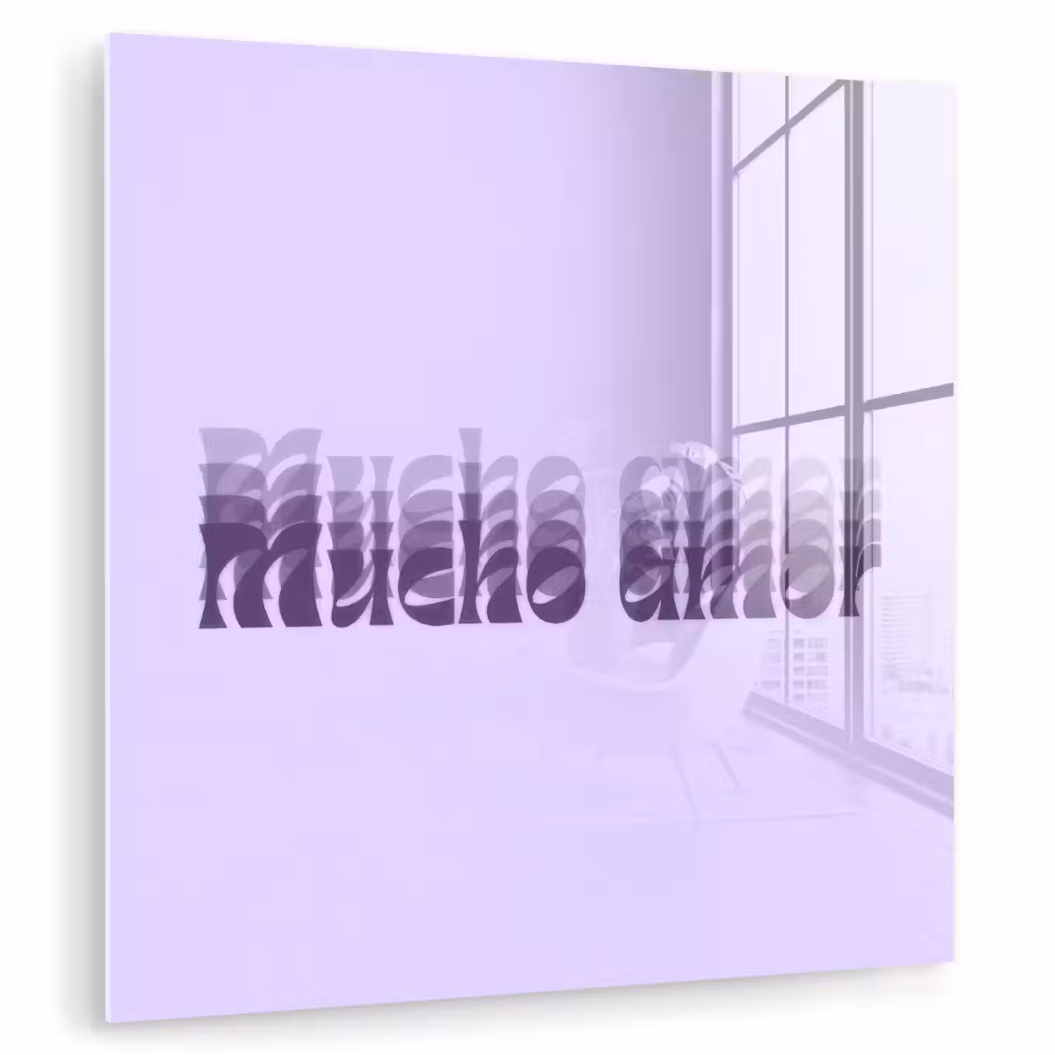Mucho amor - Paars - Gelaagde letters plexiglas 5mm klein -zzzproduct_nieuw