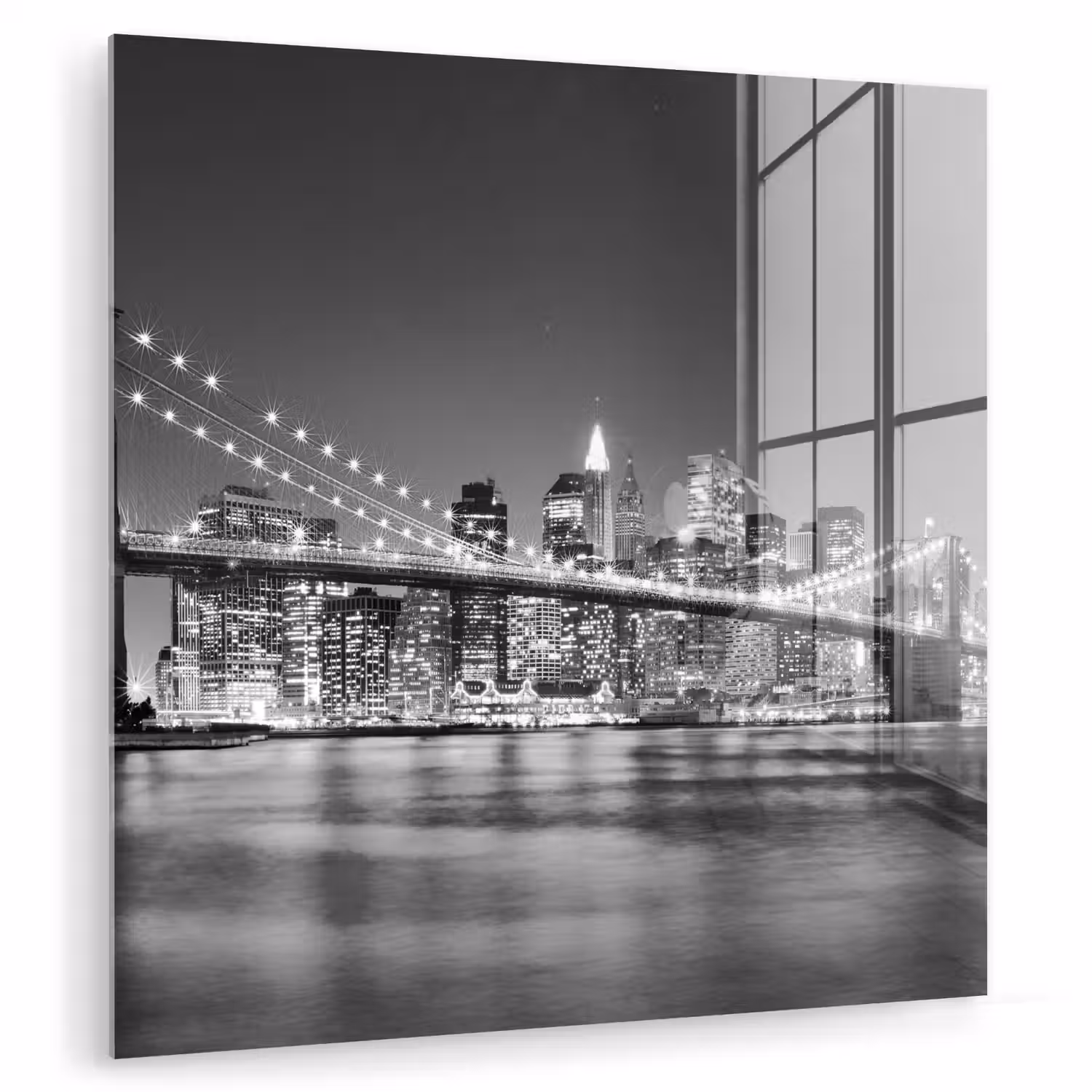 New York - Brug - Brooklyn - Zwart wit - Architectuur plexiglas 5mm klein -zzzproduct_nieuw
