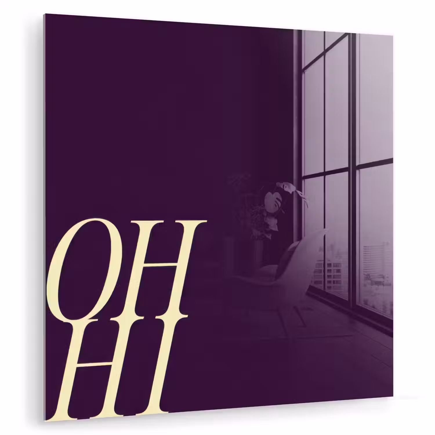 Oh hi - Paars - Cursief plexiglas 5mm klein -zzzproduct_nieuw
