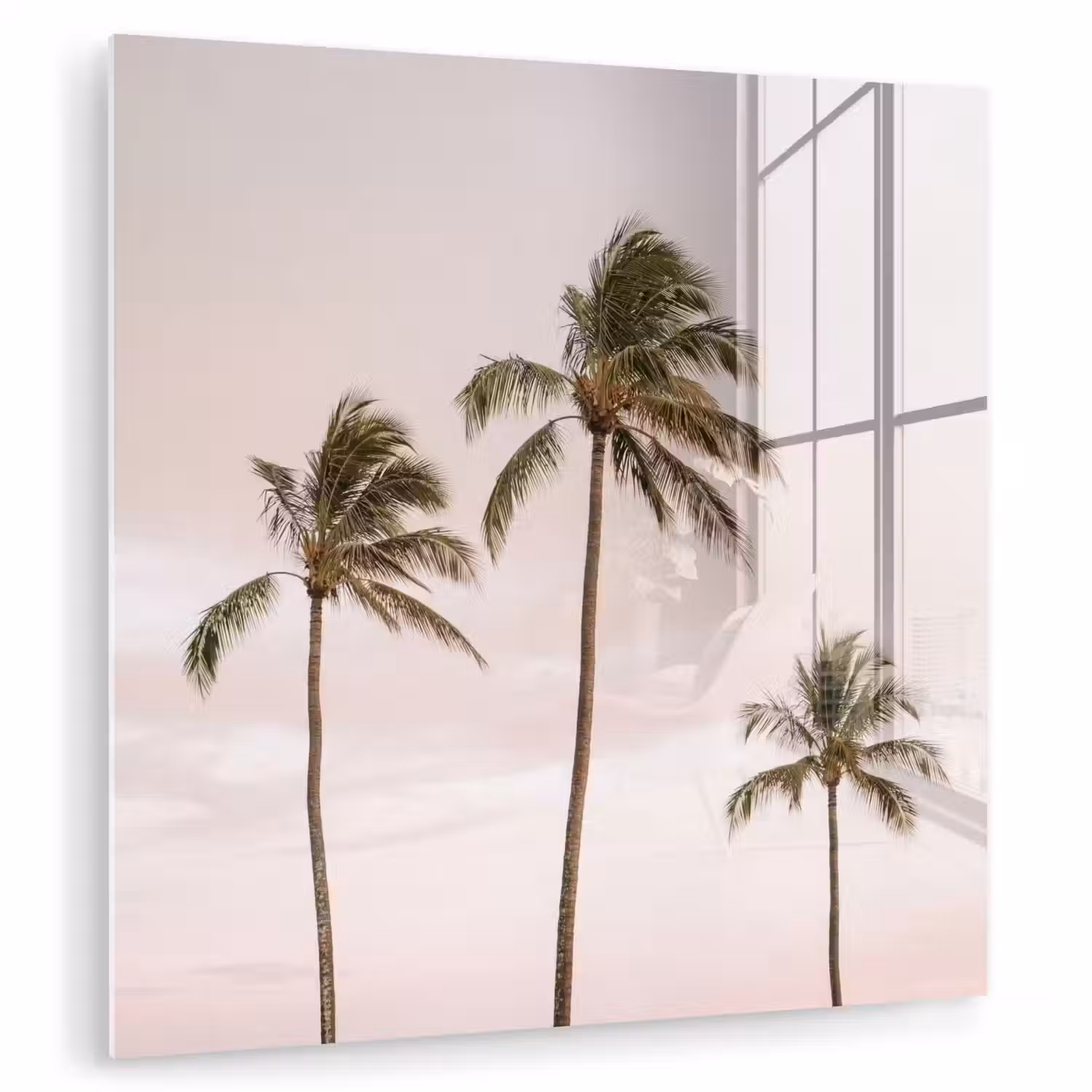 Palmbomen - Zonsondergang - Roze plexiglas 5mm klein -zzzproduct_nieuw