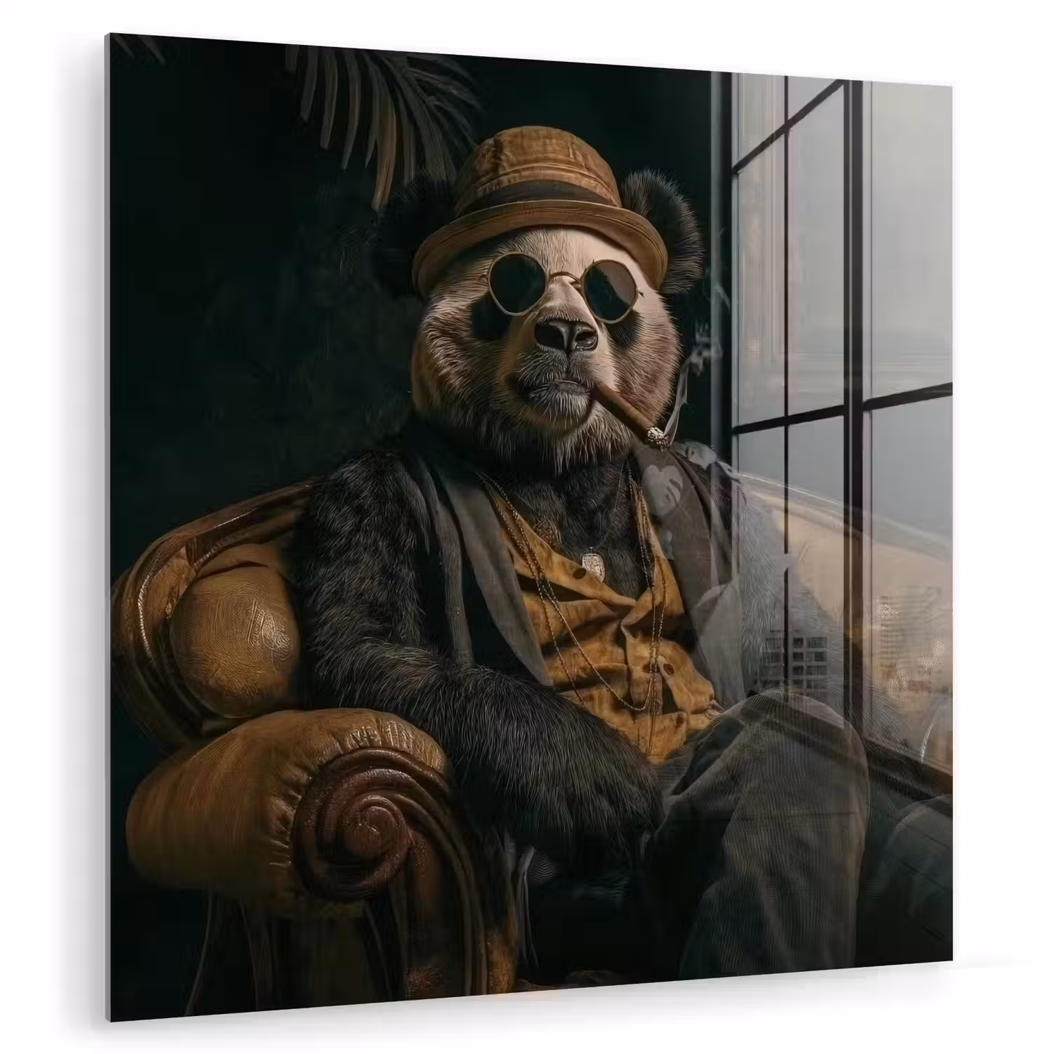 Panda - Hoed - Bril - Pak plexiglas 5mm klein -zzzproduct_nieuw