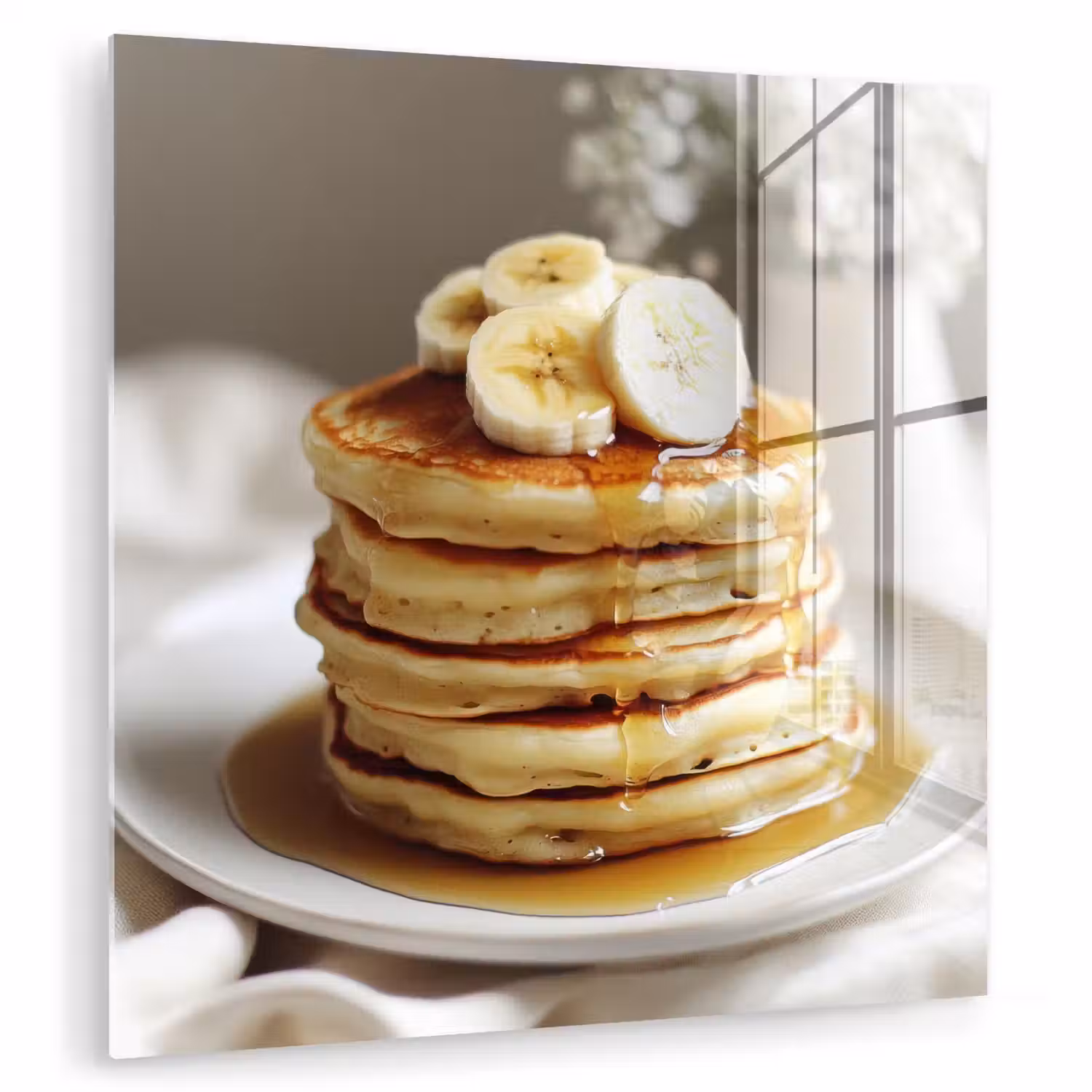 Pannenkoeken - Banaan - Siroop - Wit - Beige plexiglas 5mm klein -zzzproduct_nieuw