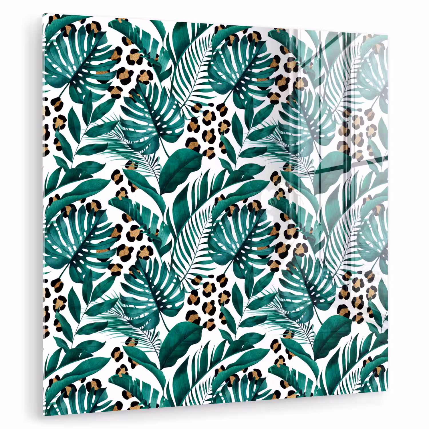 Inductie beschermer - Panterprint - Bladeren - Jungle - Afdekplaat voor kookplaat plexiglas 5mm klein -zzzproduct_nieuw