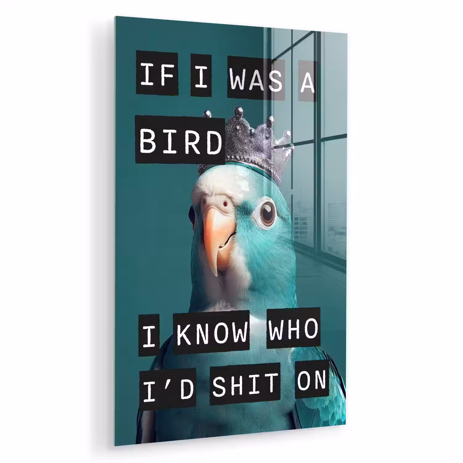 Parkiet - Turquoise - Quotes - Decoratie plexiglas 5mm klein -zzzproduct_nieuw