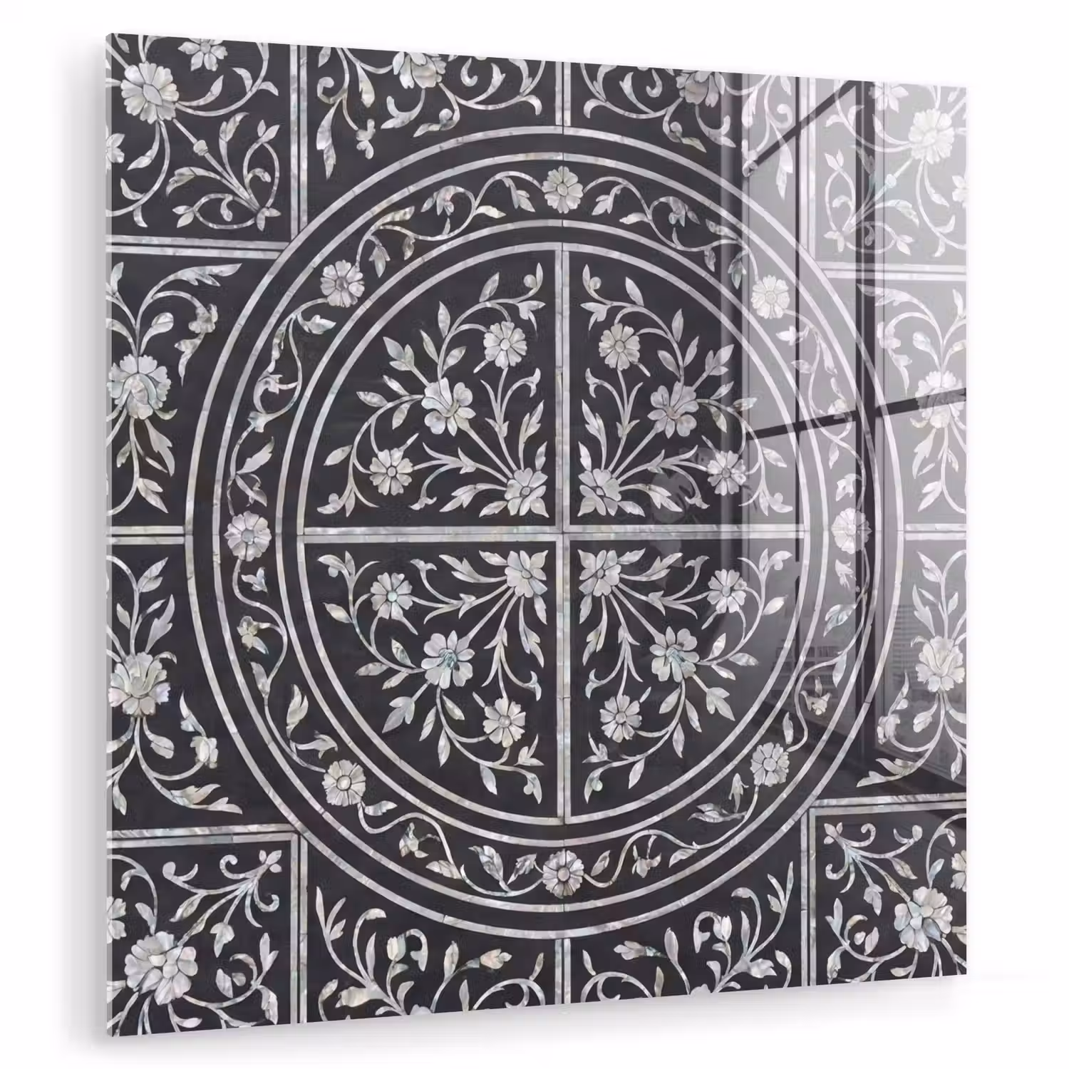 Patroon - Bloemmotief - Decoratie - Klassiek - Zwart plexiglas 5mm klein -zzzproduct_nieuw