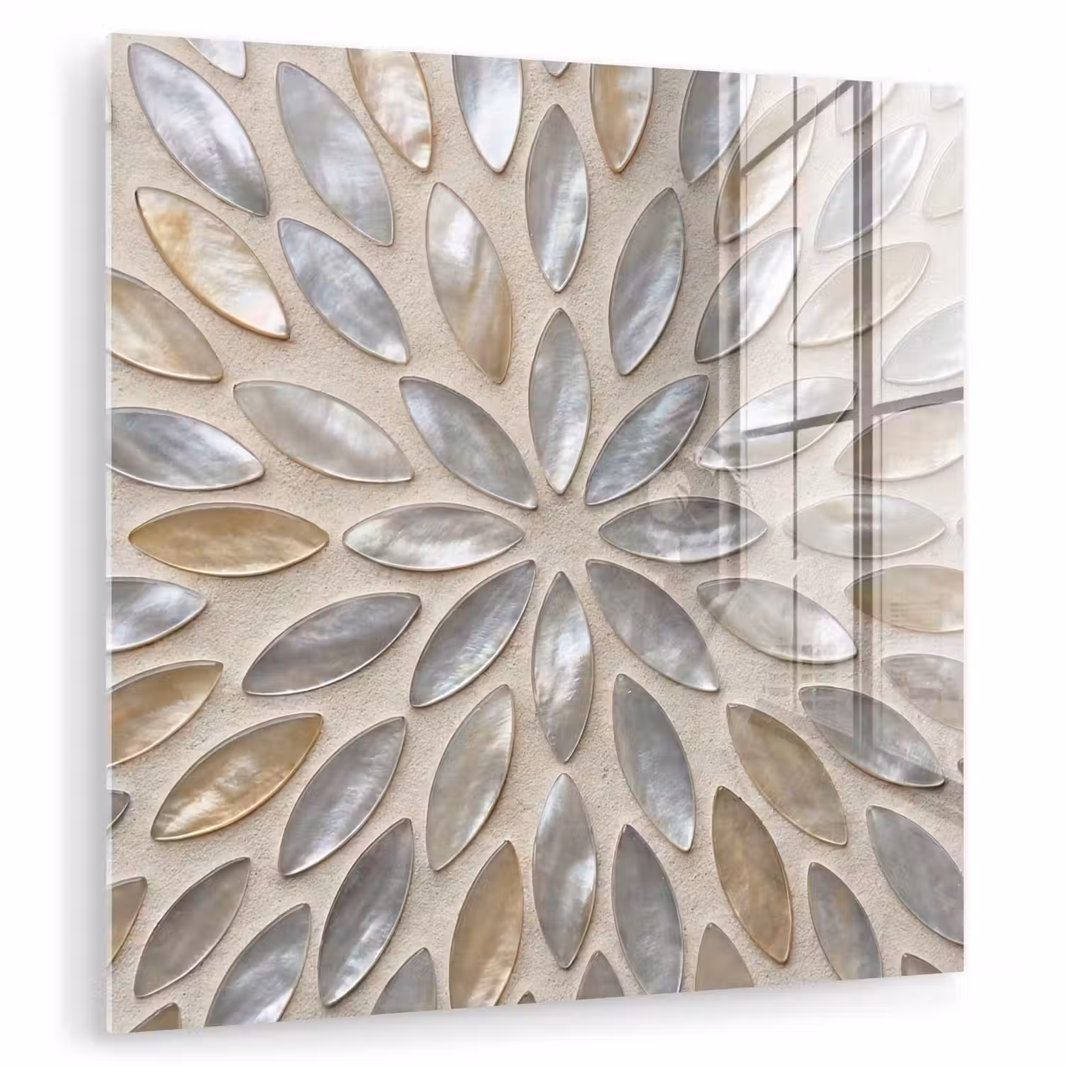 Patroon - Ovaal - Glanzend - Abstract - Beige plexiglas 5mm klein -zzzproduct_nieuw