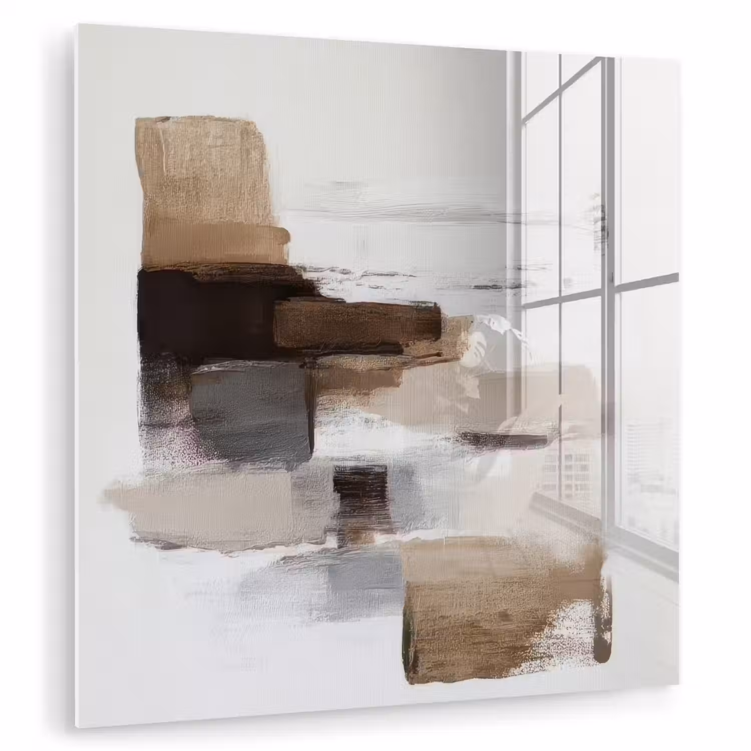 Penseelstreken - Balans - Beige - Bruin plexiglas 5mm klein -zzzproduct_nieuw
